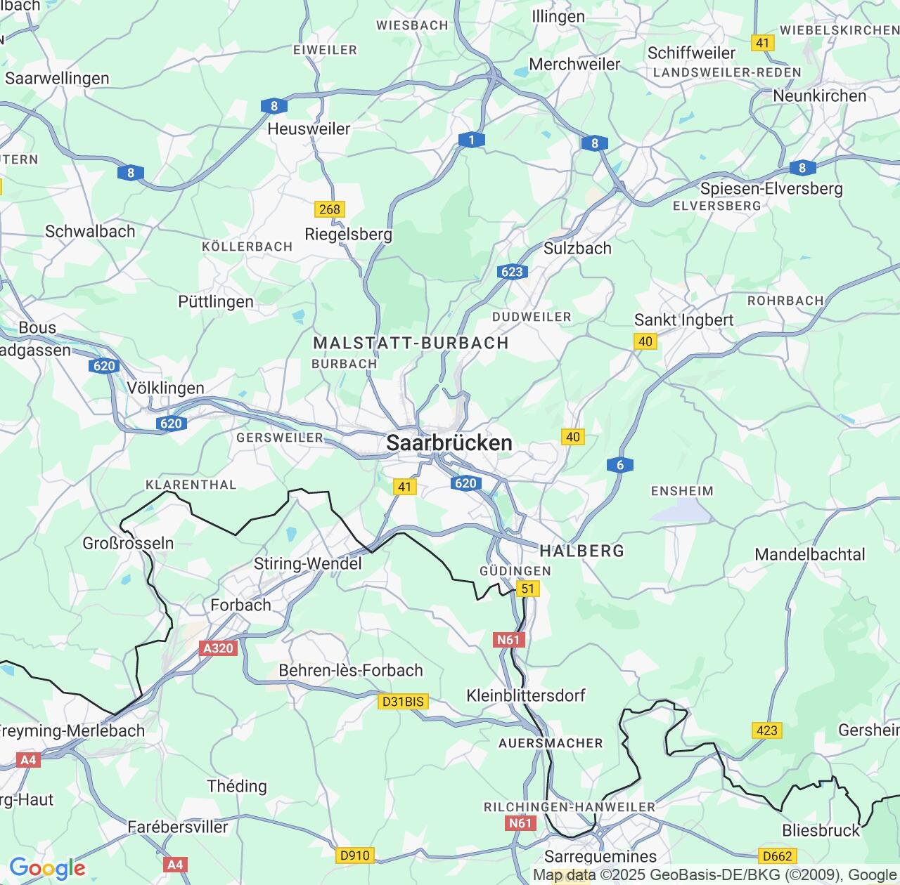 Map image for Intellectual Property Lawyers in Saarbruecken and Saarland IP firms at coordinates  ; .