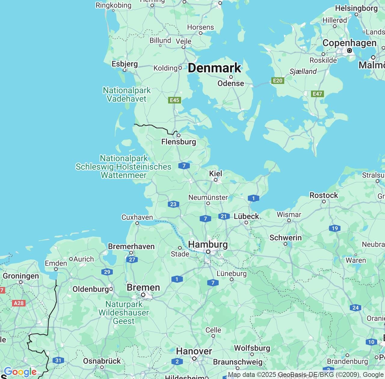 Map image for Intellectual Property Lawyers in Schleswig-Holstein and Germany IP firms at coordinates  ; .