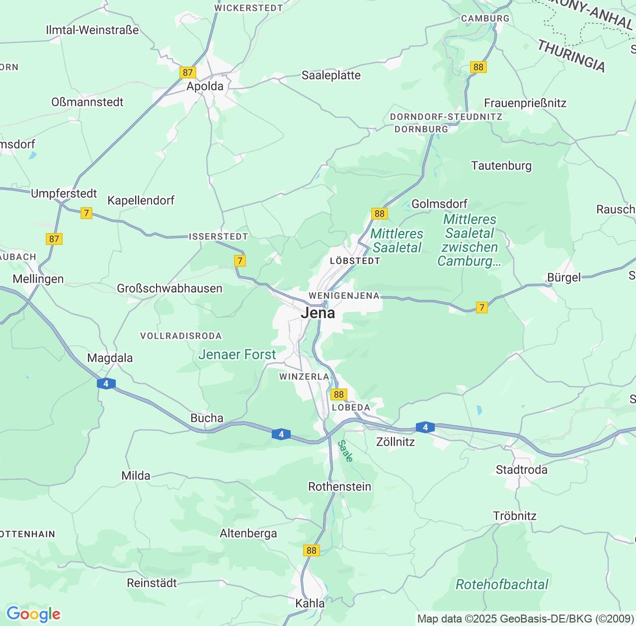 Map image for Intellectual Property Lawyers in Jena and Thuringia IP firms at coordinates  ; .