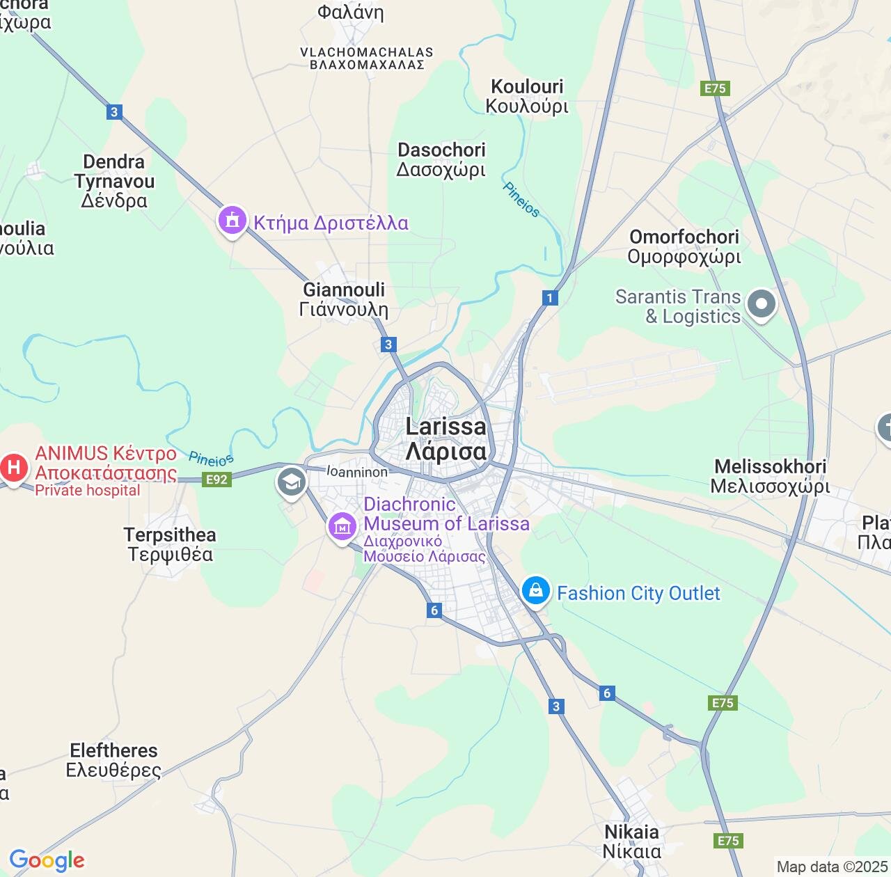 Map image for Intellectual Property Lawyers in Larisa and Thessaly IP firms at coordinates  ; .