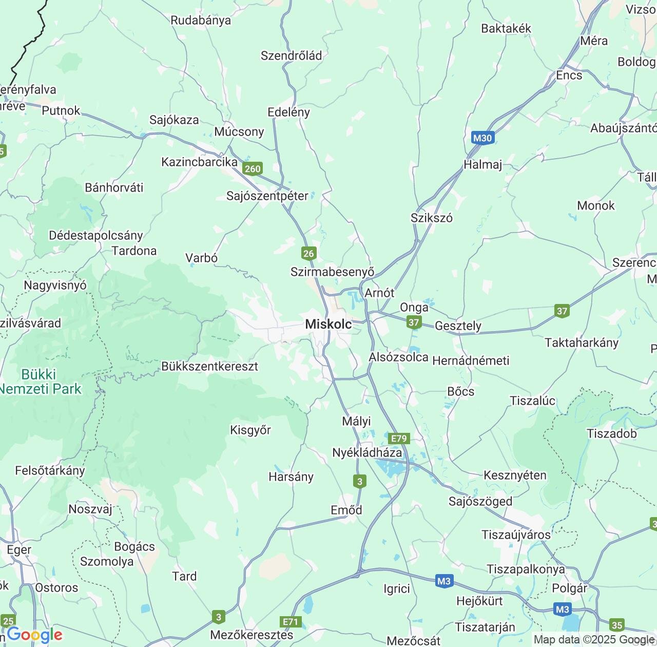 Map image for Intellectual Property Lawyers in Miskolc and Borsod-Abaúj-Zemplén IP firms at coordinates  ; .