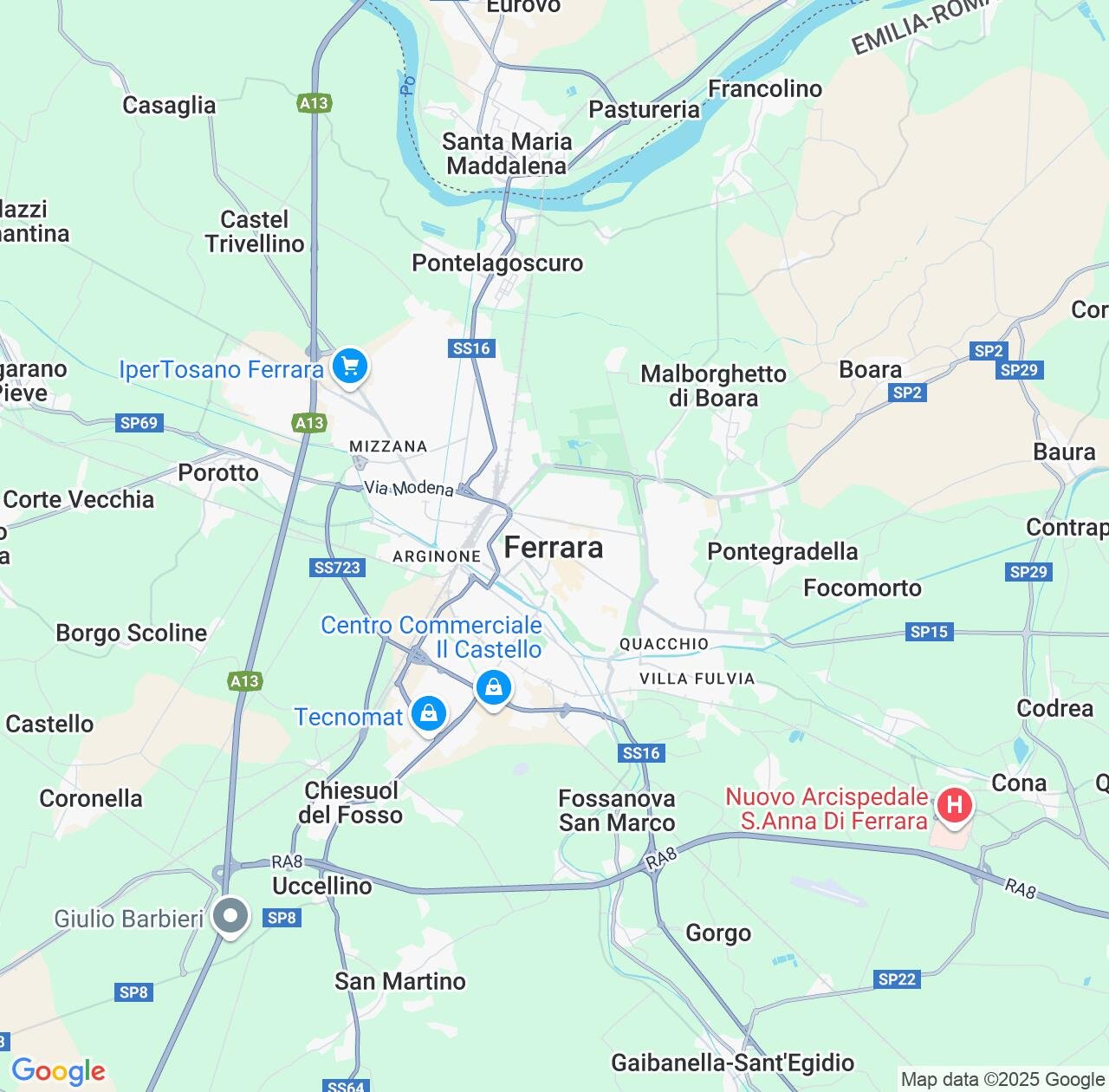 Map image for Intellectual Property Lawyers in Ferrara and Emilia-Romagna IP firms at coordinates  ; .
