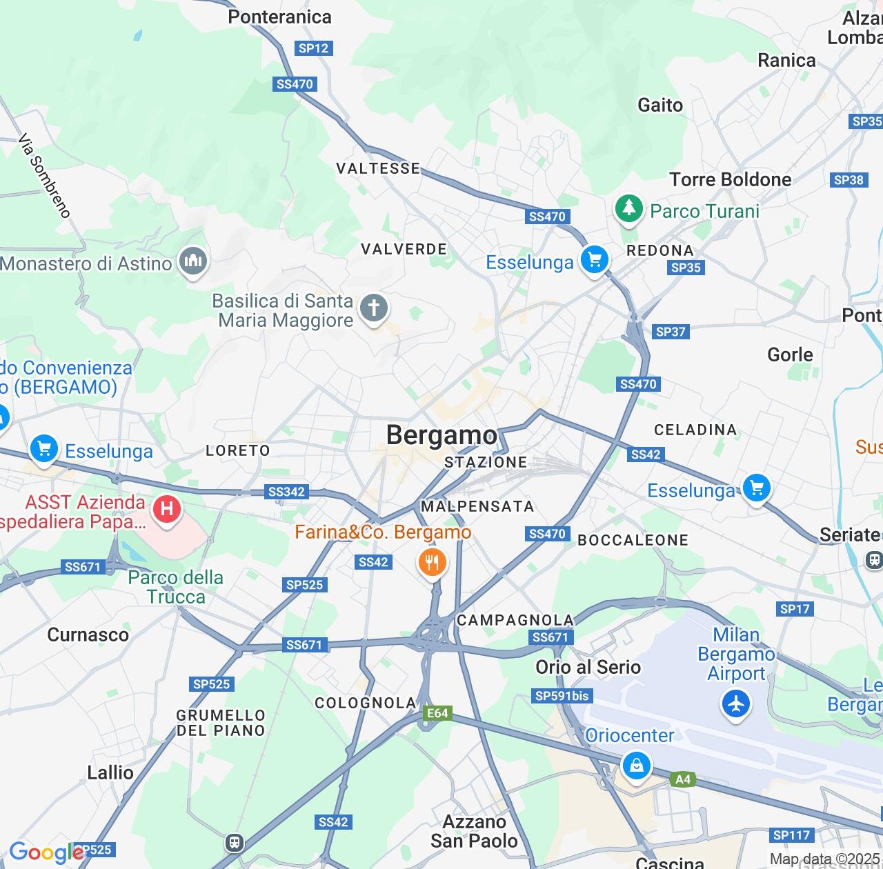 Map image for Intellectual Property Lawyers in Bergamo and Lombardy IP firms at coordinates  ; .