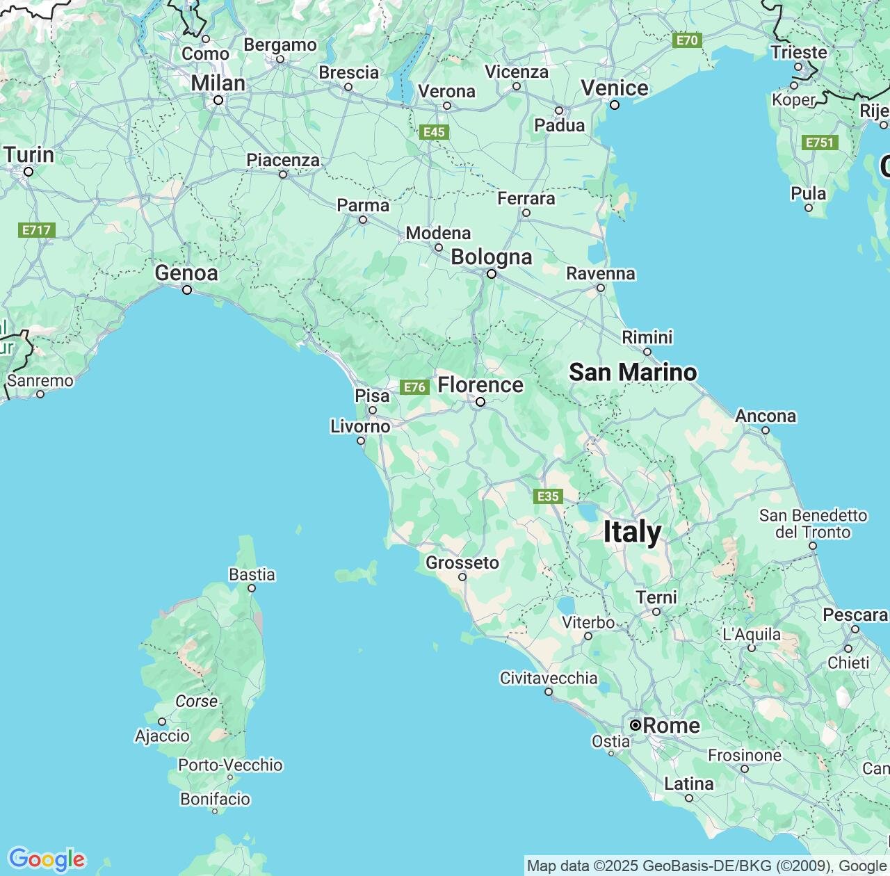 Map image for Intellectual Property Lawyers in Tuscany and Italy IP firms at coordinates  ; .