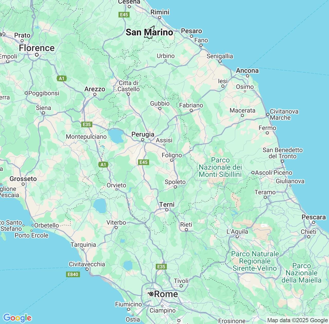 Map image for Intellectual Property Lawyers in Umbria and Italy IP firms at coordinates  ; .