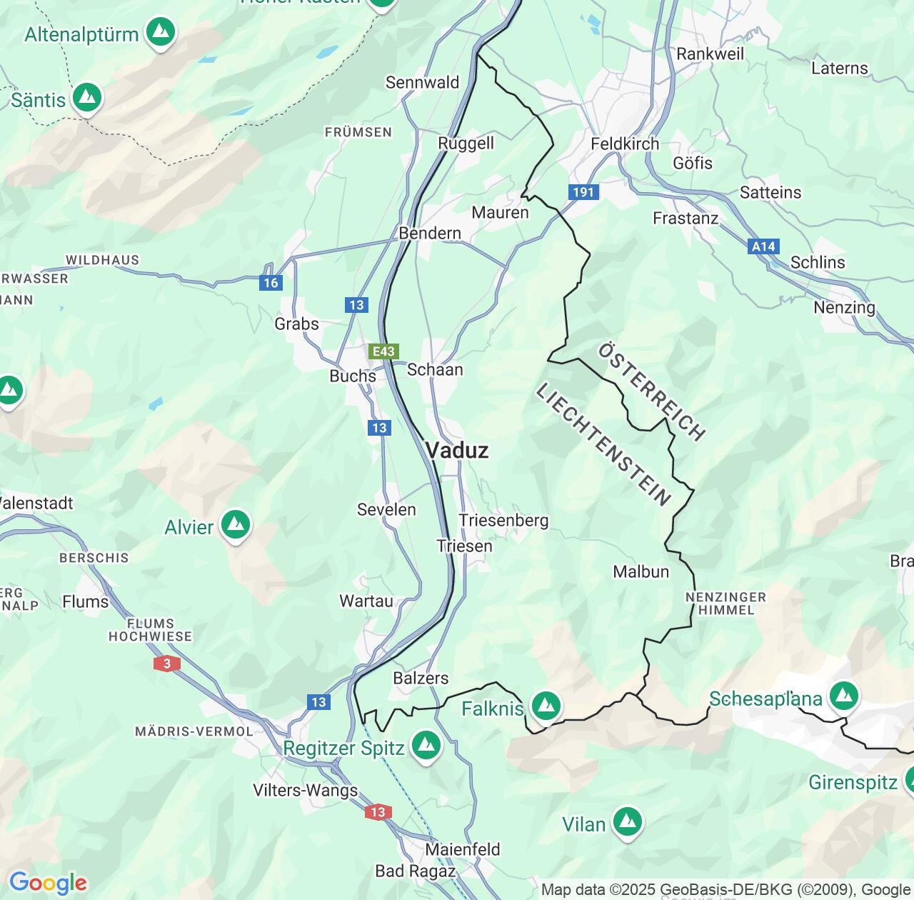 Map image for Intellectual Property Lawyers in Liechtenstein and Europe IP firms at coordinates  ; .