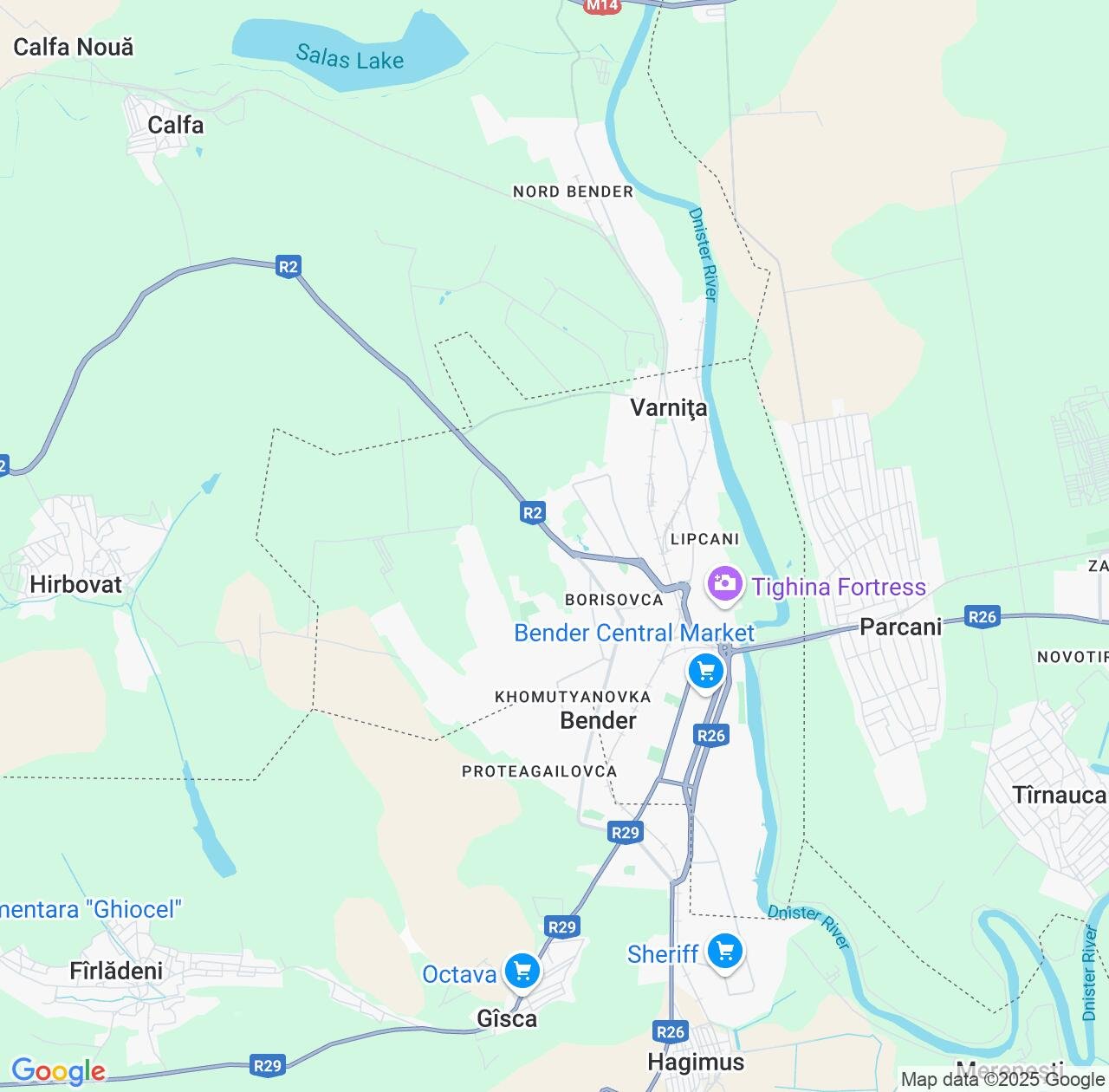 Map image for Intellectual Property Lawyers in Bender Municipality and Moldova IP firms at coordinates  ; .