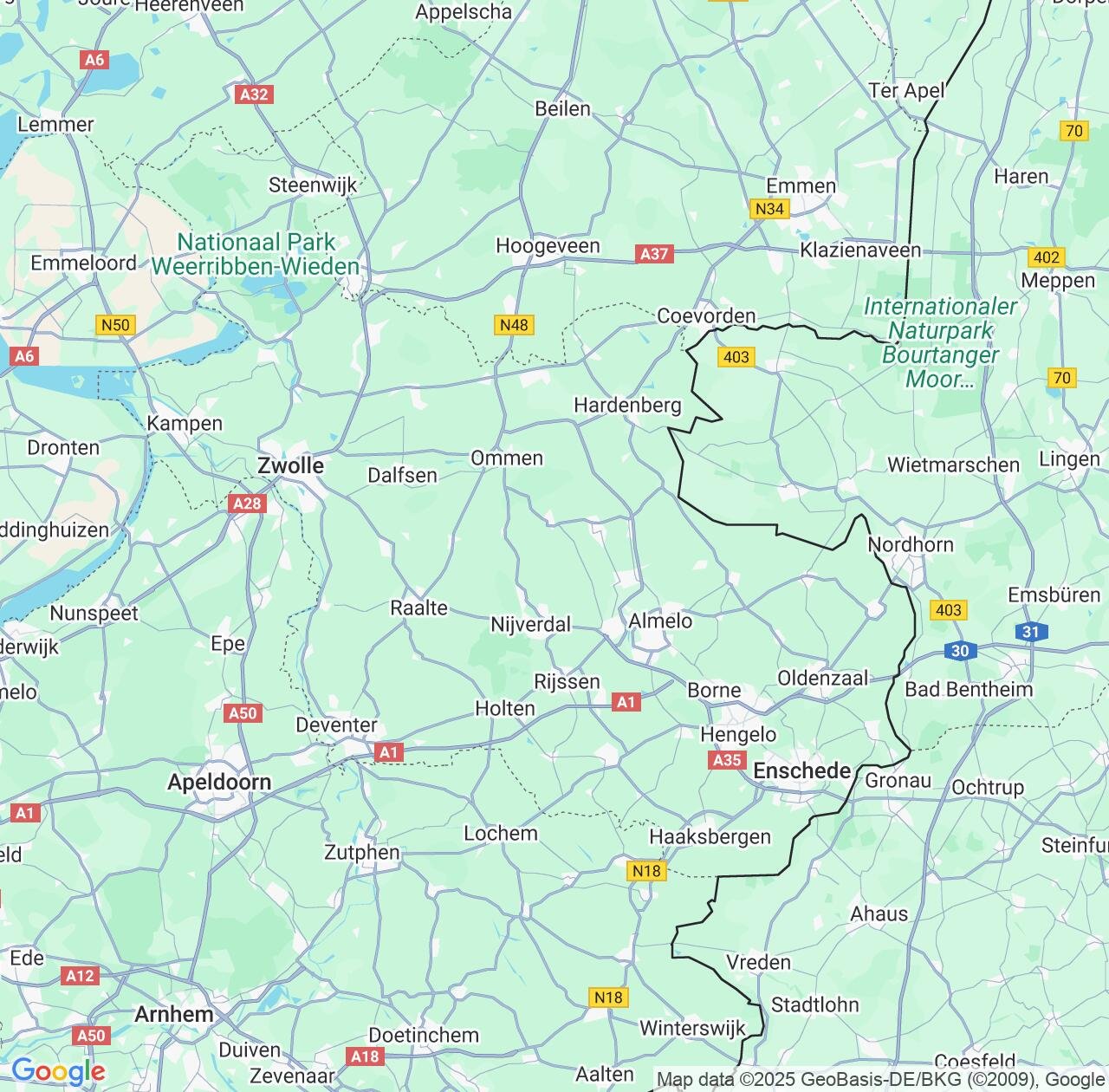 Map image for Intellectual Property Lawyers in Overijssel and Netherlands IP firms at coordinates  ; .