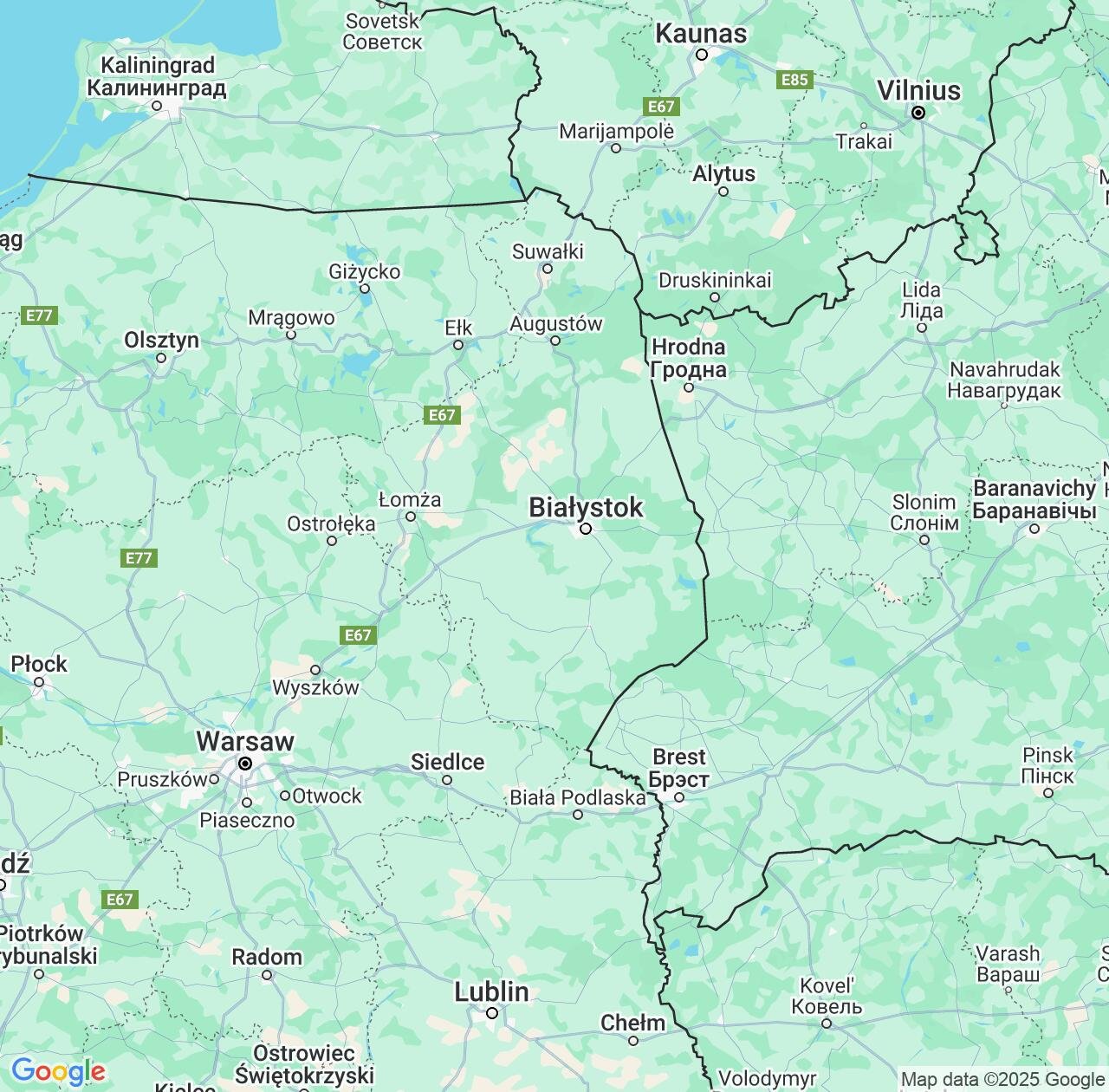 Map image for Intellectual Property Lawyers in Podlasie and Poland IP firms at coordinates  ; .