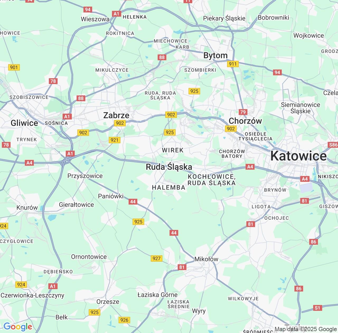 Map image for Intellectual Property Lawyers in Ruda Slaska and Silesia IP firms at coordinates  ; .