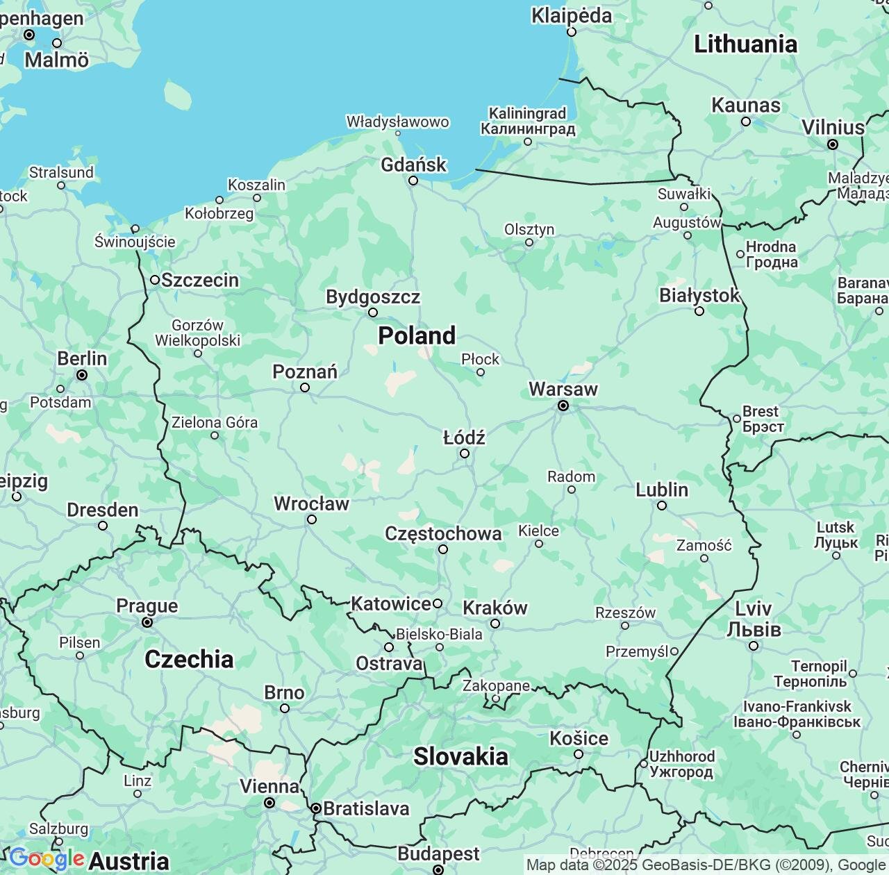 Map image for Intellectual Property Lawyers in Poland and Europe IP firms at coordinates  ; .