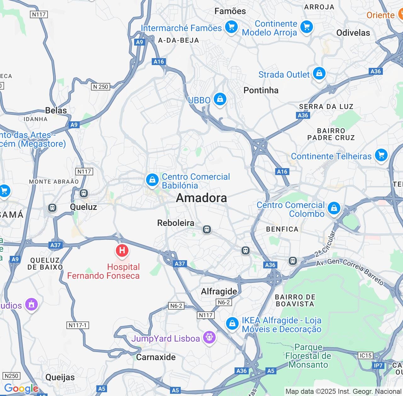 Map image for Intellectual Property Lawyers in Amadora and Lisbon IP firms at coordinates  ; .
