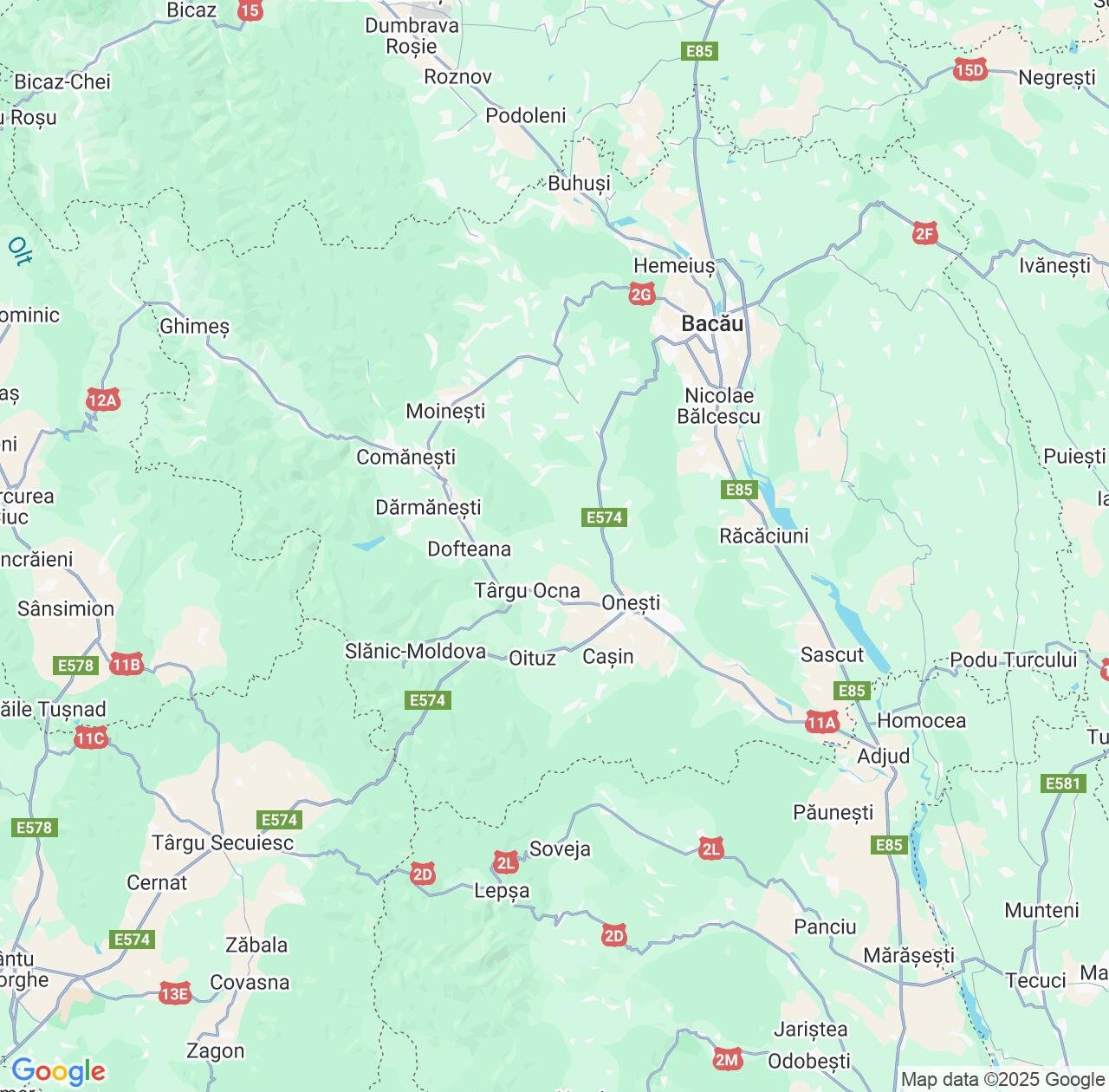Map image for Intellectual Property Lawyers in Bacău County and Romania IP firms at coordinates  ; .