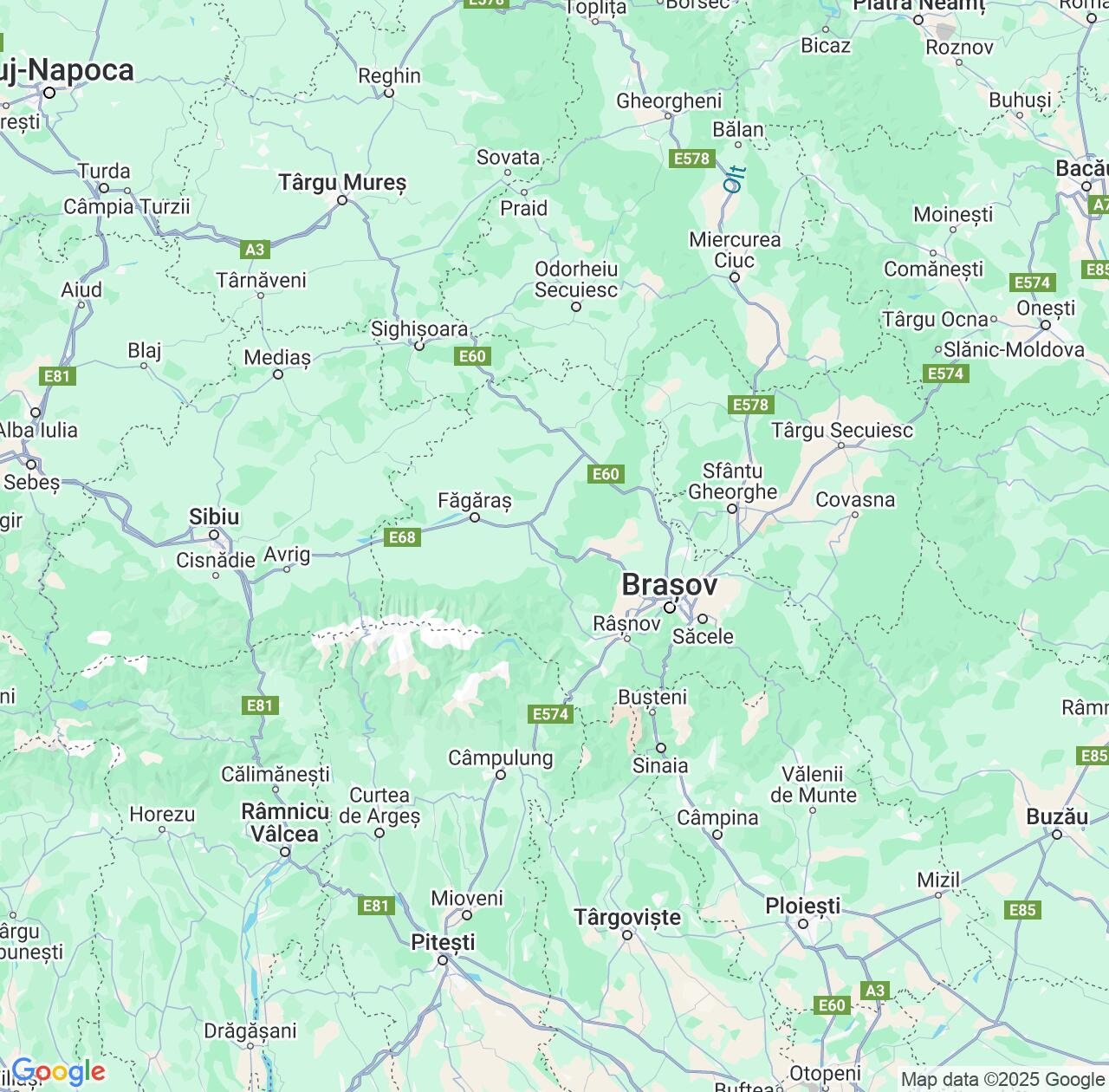Map image for Intellectual Property Lawyers in Brașov County and Romania IP firms at coordinates  ; .