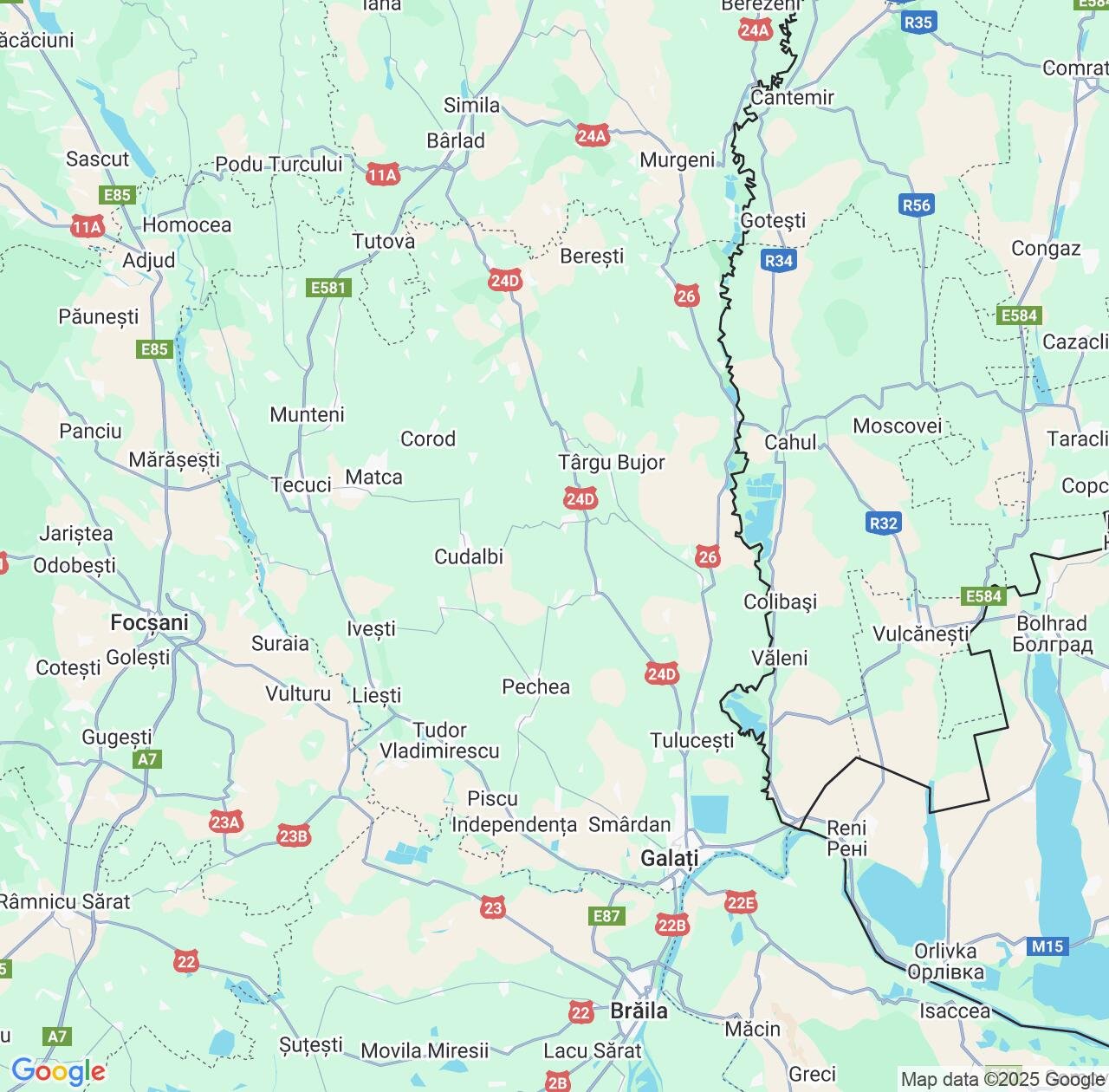 Map image for Intellectual Property Lawyers in Galați County and Romania IP firms at coordinates  ; .