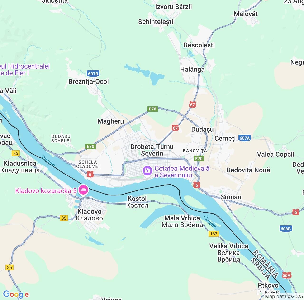 Map image for Intellectual Property Lawyers in Drobeta-Turnu Severin and Mehedinți County IP firms at coordinates  ; .