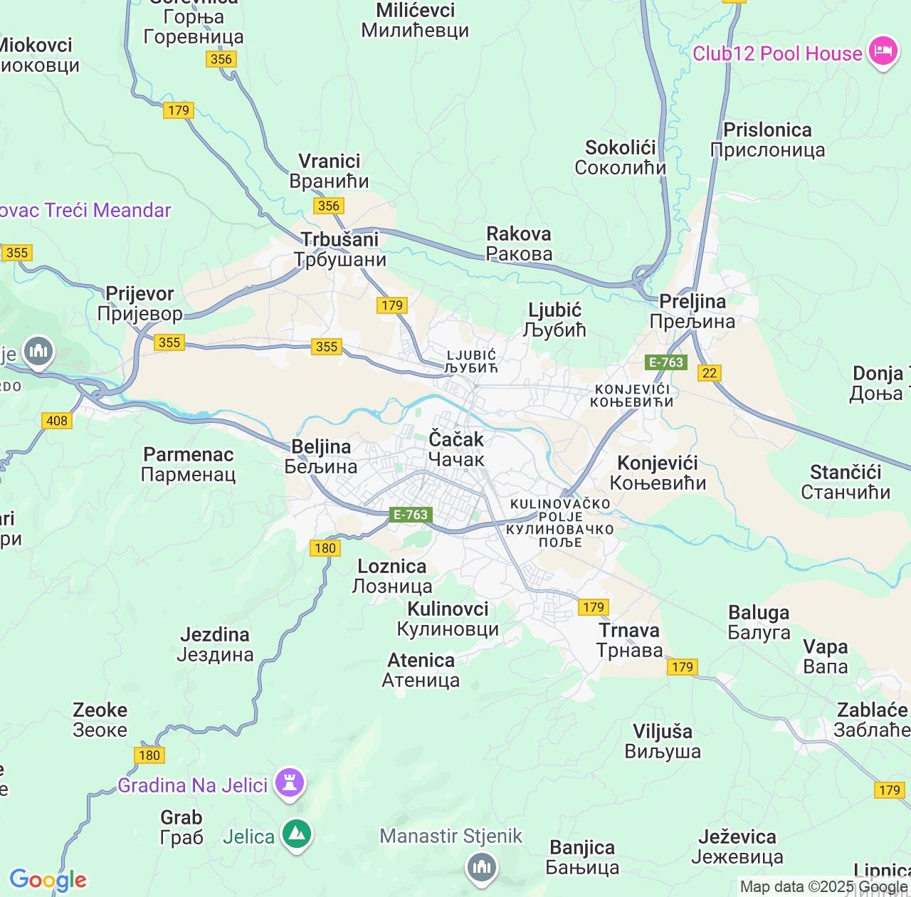 Map image for Intellectual Property Lawyers in Cacak and Central Serbia IP firms at coordinates  ; .