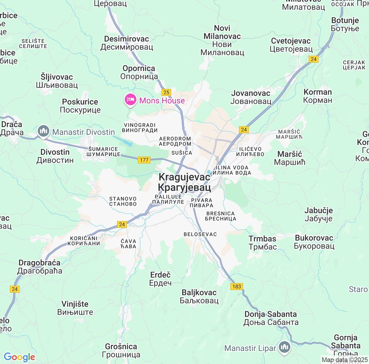Map image for Intellectual Property Lawyers in Kragujevac and Central Serbia IP firms at coordinates  ; .