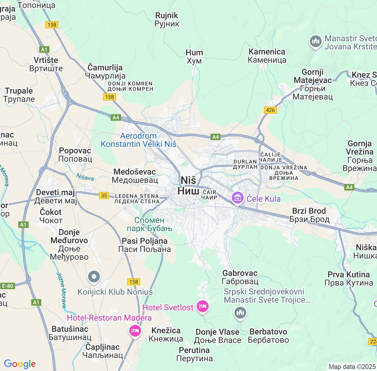 Map image for Intellectual Property Lawyers in Nis and Central Serbia IP firms at coordinates  ; .