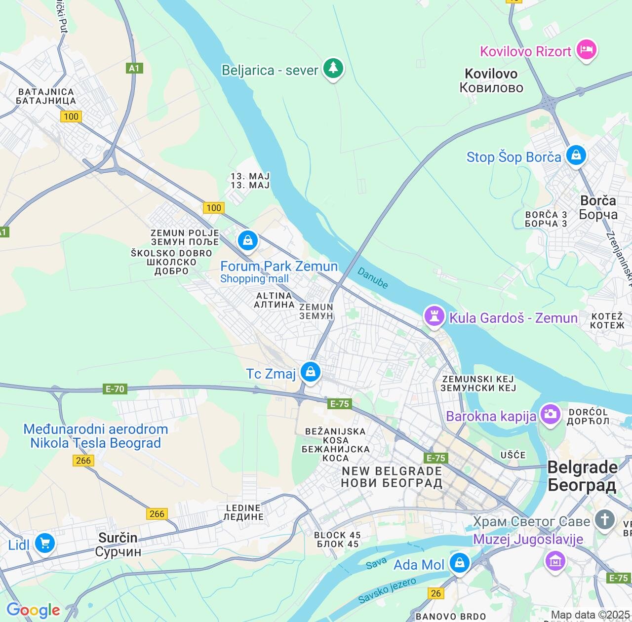 Map image for Intellectual Property Lawyers in Zemun and Central Serbia IP firms at coordinates  ; .