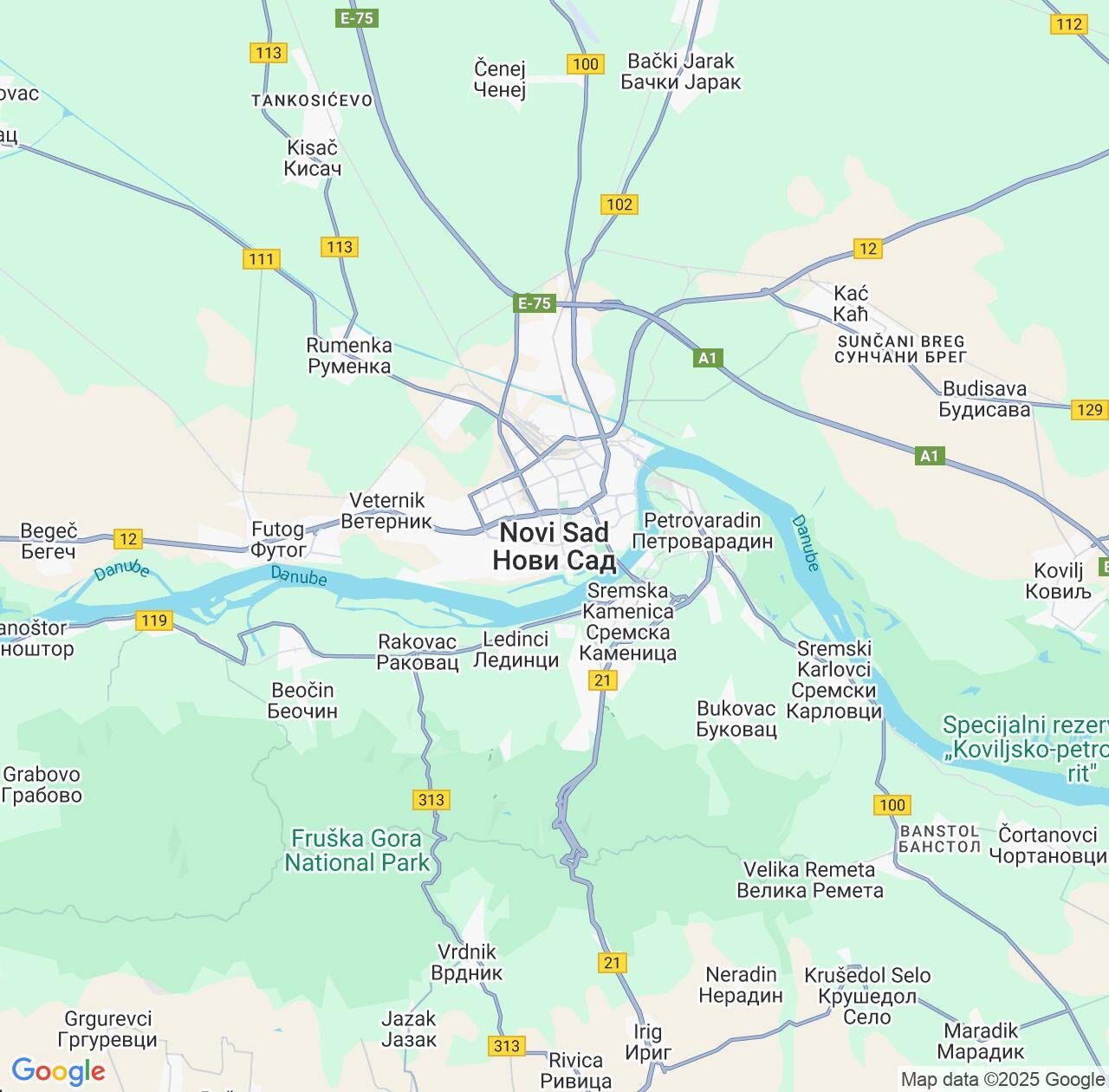 Map image for Intellectual Property Lawyers in Novi Sad and Vojvodina IP firms at coordinates  ; .