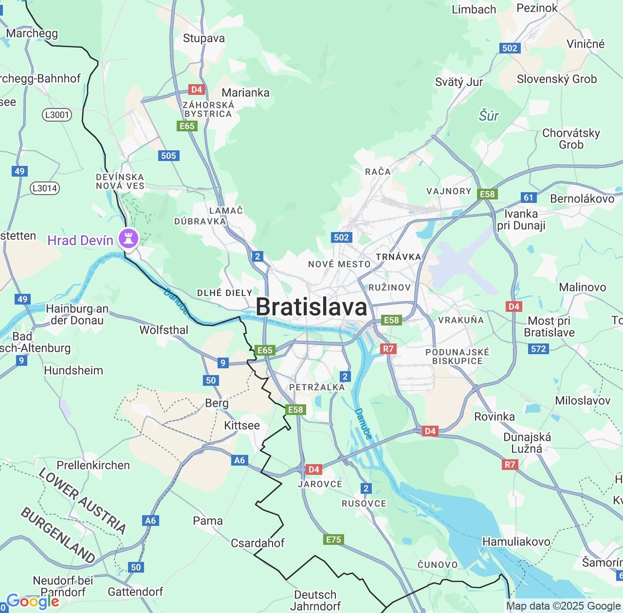 Map image for Intellectual Property Lawyers in Bratislava and Bratislava Region IP firms at coordinates  ; .