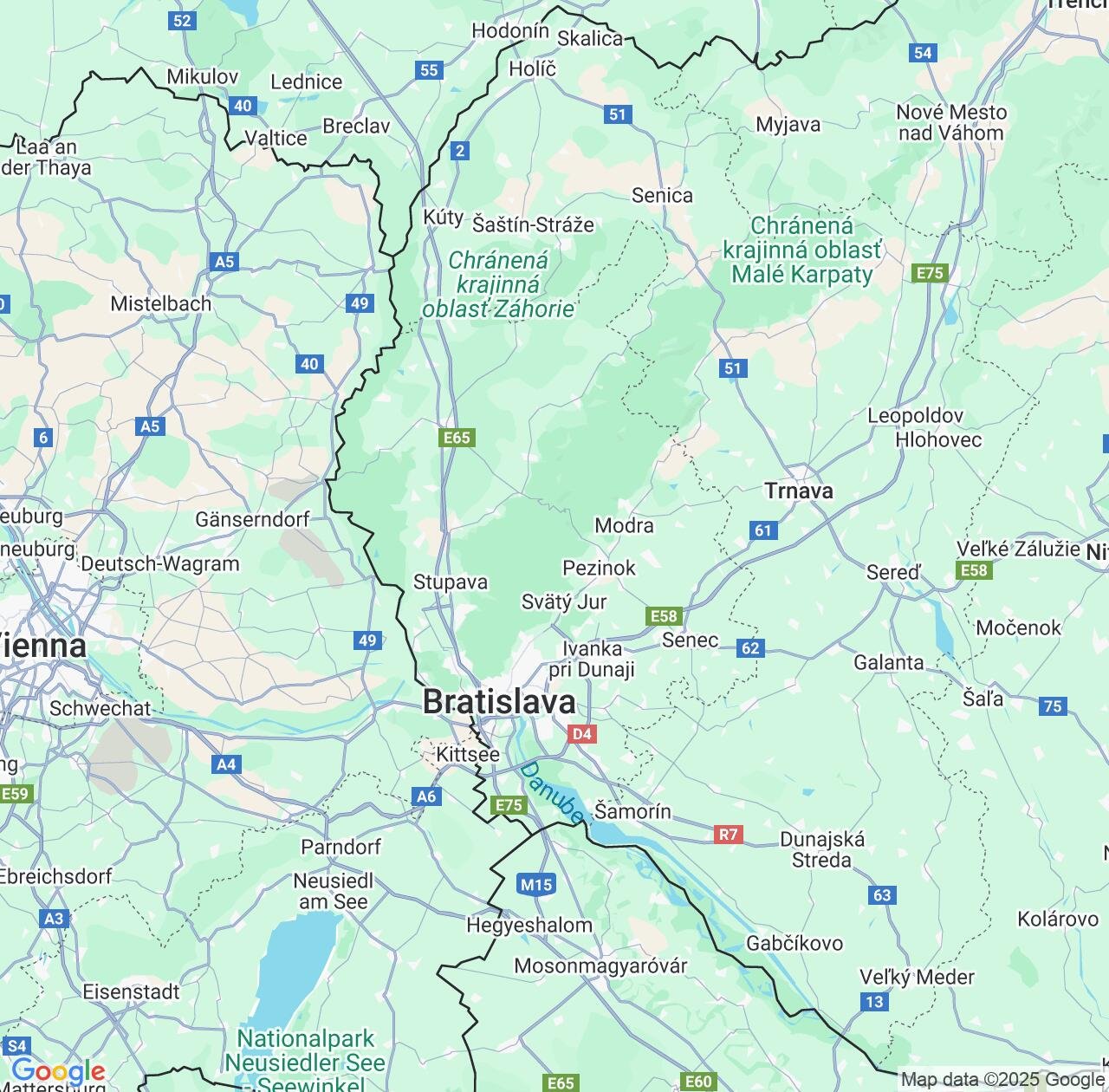 Map image for Intellectual Property Lawyers in Bratislava Region and Slovakia IP firms at coordinates  ; .