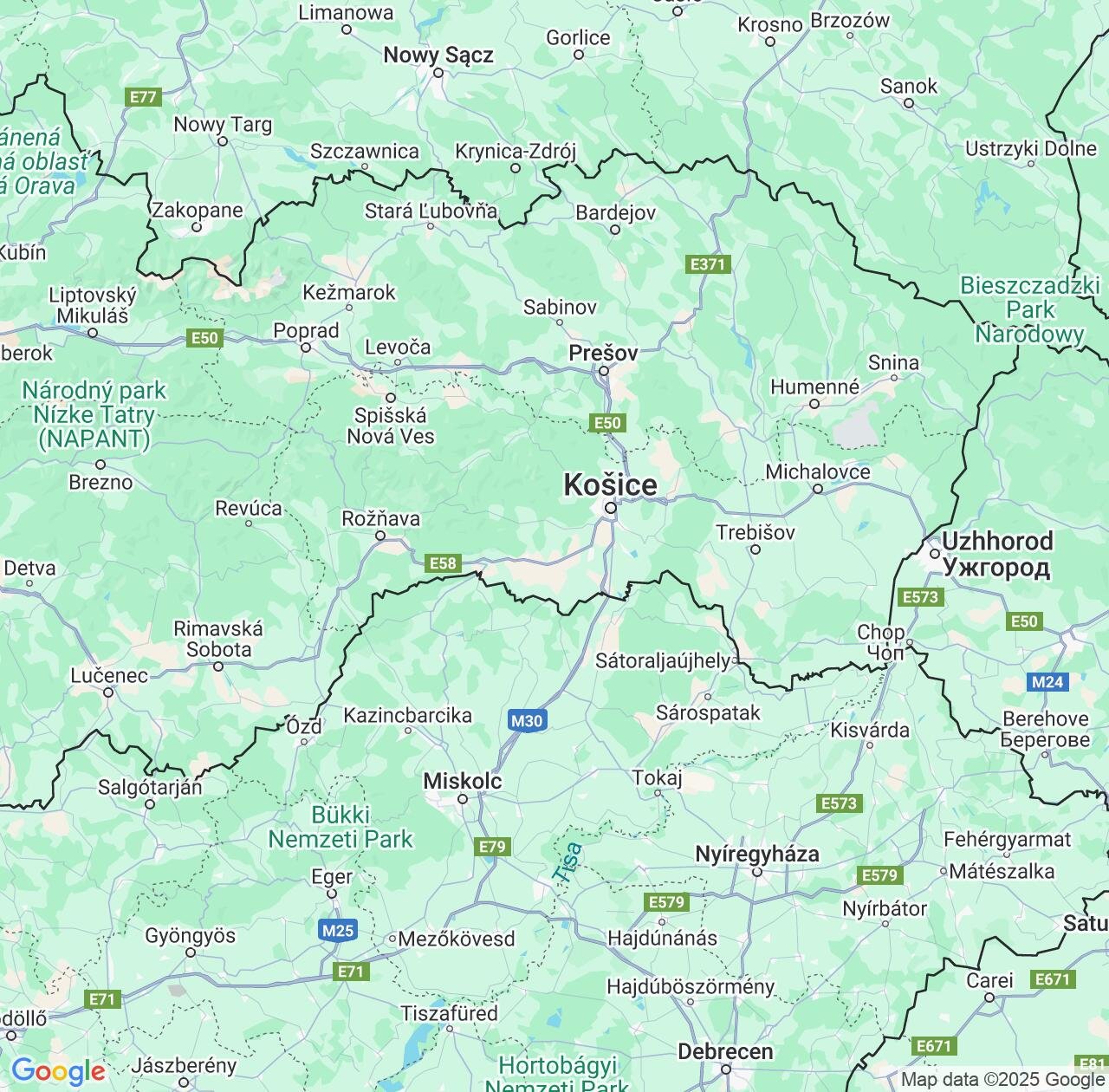 Map image for Intellectual Property Lawyers in Košice Region and Slovakia IP firms at coordinates  ; .