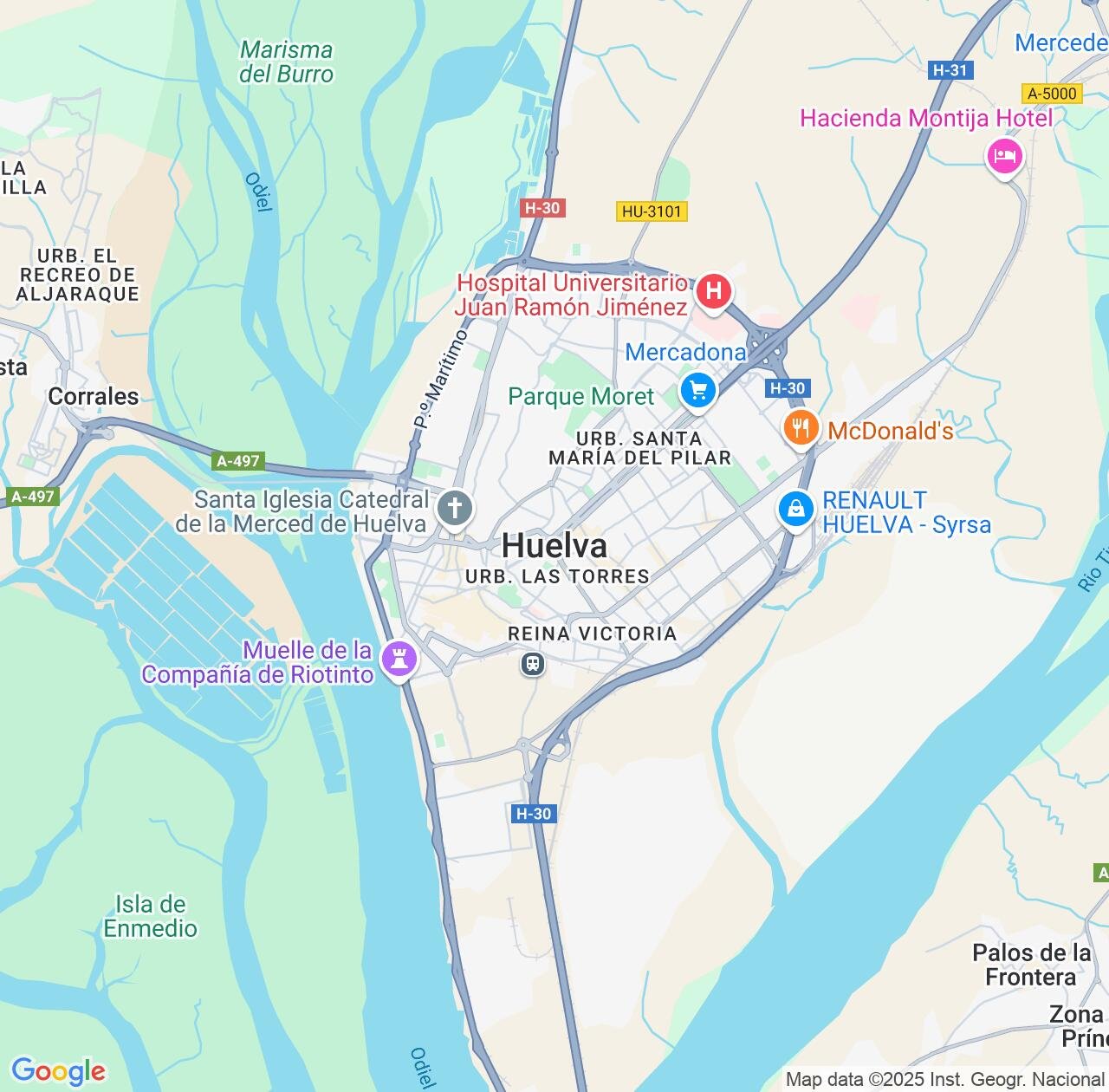 Map image for Intellectual Property Lawyers in Huelva and Andalusia IP firms at coordinates  ; .