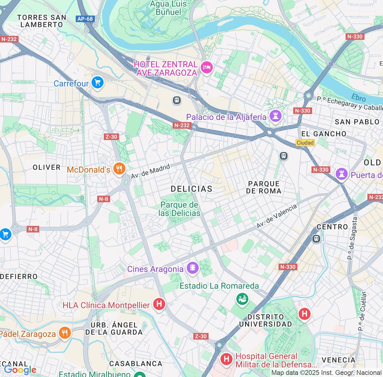 Map image for Intellectual Property Lawyers in Delicias and Aragon IP firms at coordinates  ; .