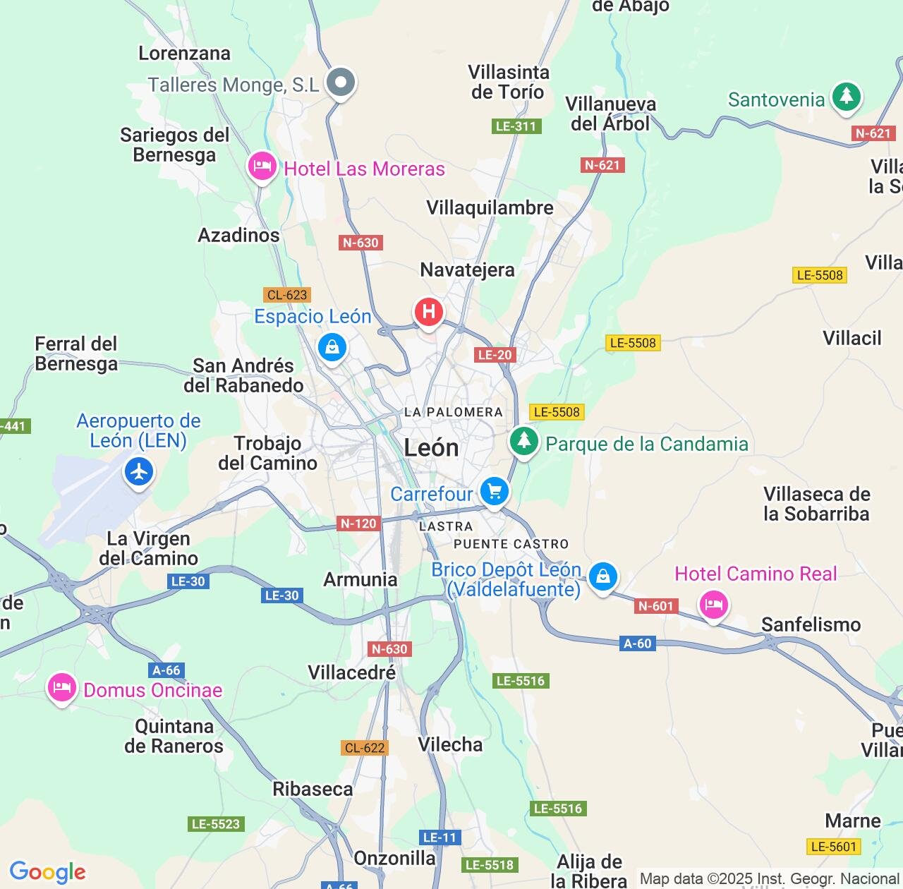 Map image for Intellectual Property Lawyers in León and Castille and León IP firms at coordinates  ; .