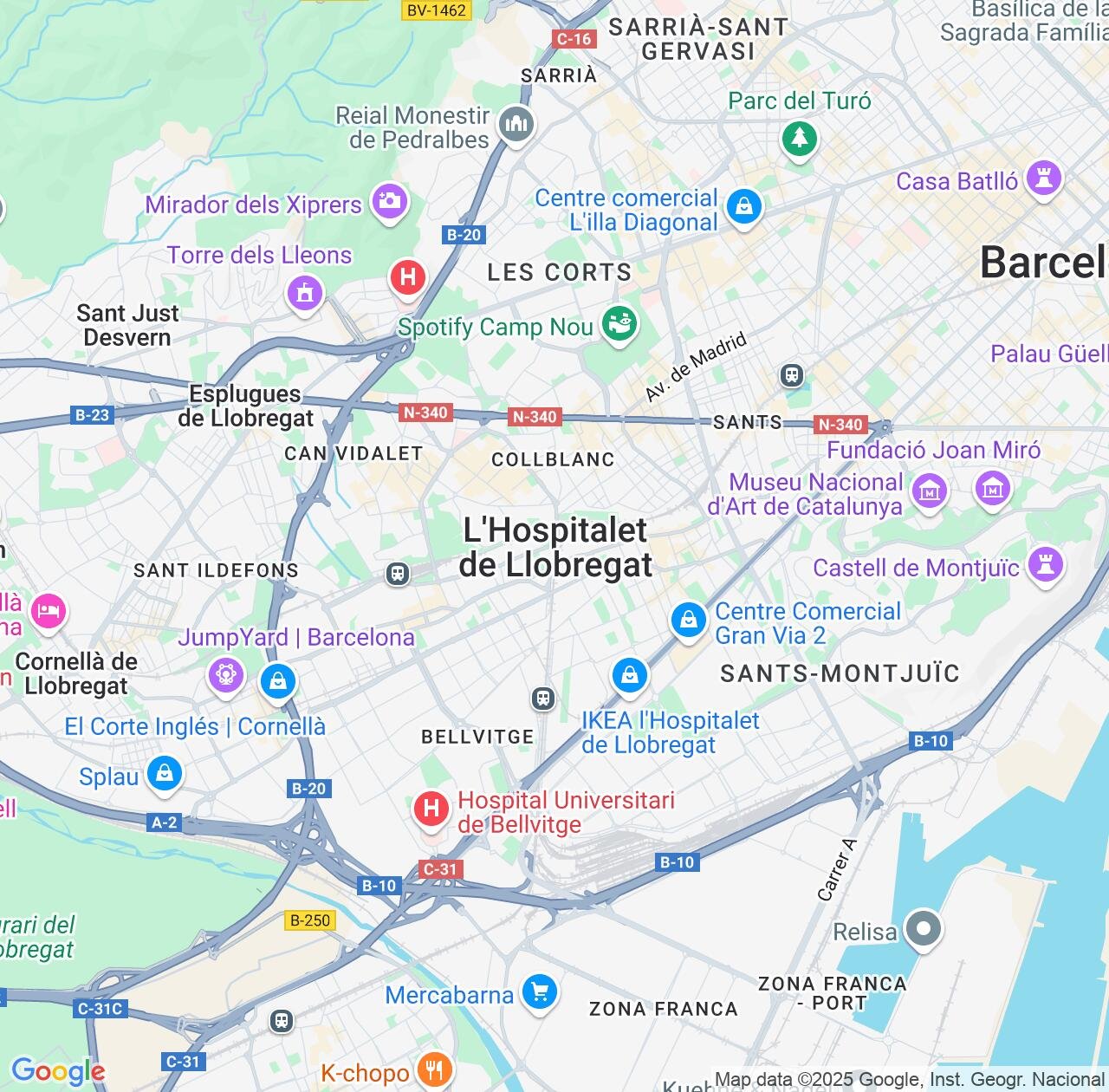 Map image for Intellectual Property Lawyers in L'Hospitalet de Llobregat and Catalonia IP firms at coordinates  ; .