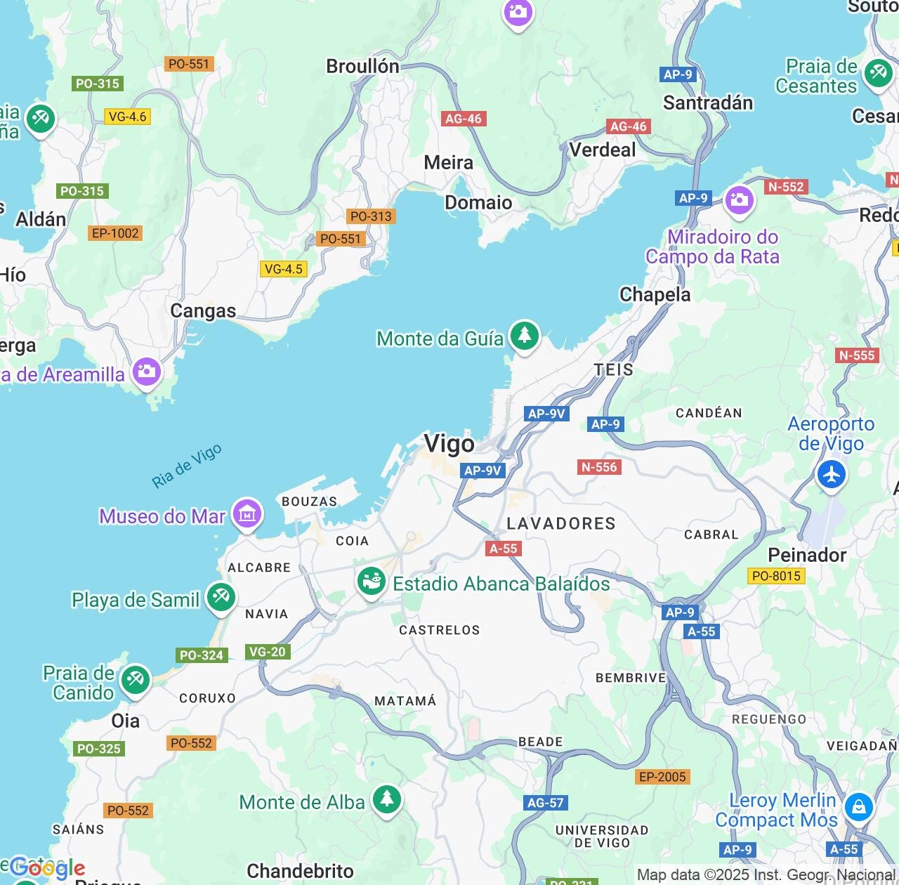 Map image for Intellectual Property Lawyers in Vigo and Galicia IP firms at coordinates  ; .