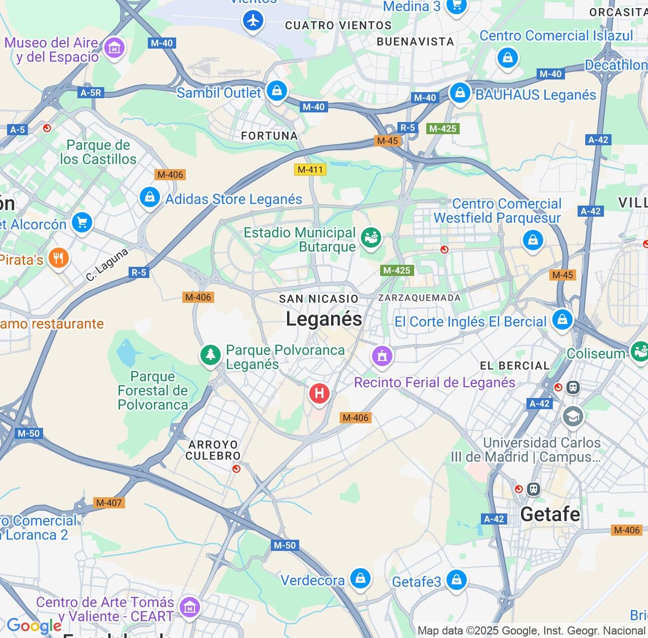 Map image for Intellectual Property Lawyers in Leganes and Madrid IP firms at coordinates  ; .