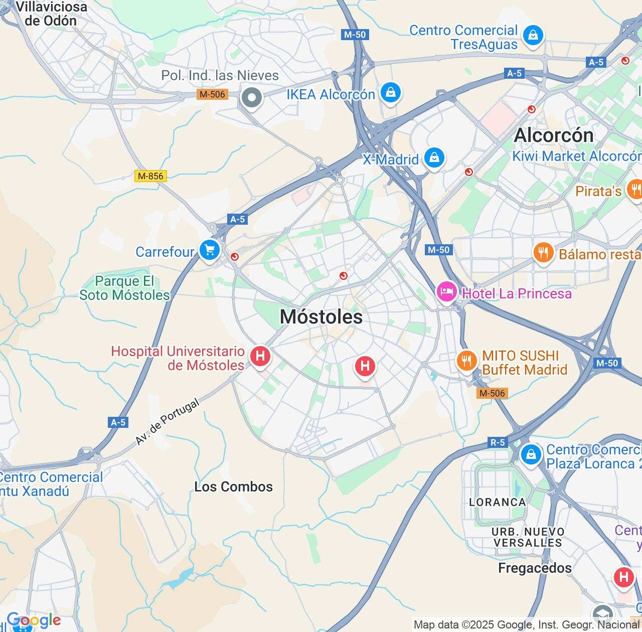 Map image for Intellectual Property Lawyers in Mostoles and Madrid IP firms at coordinates  ; .