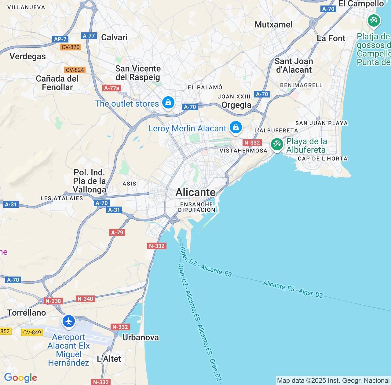 Map image for Intellectual Property Lawyers in Alicante and Valencia IP firms at coordinates  ; .