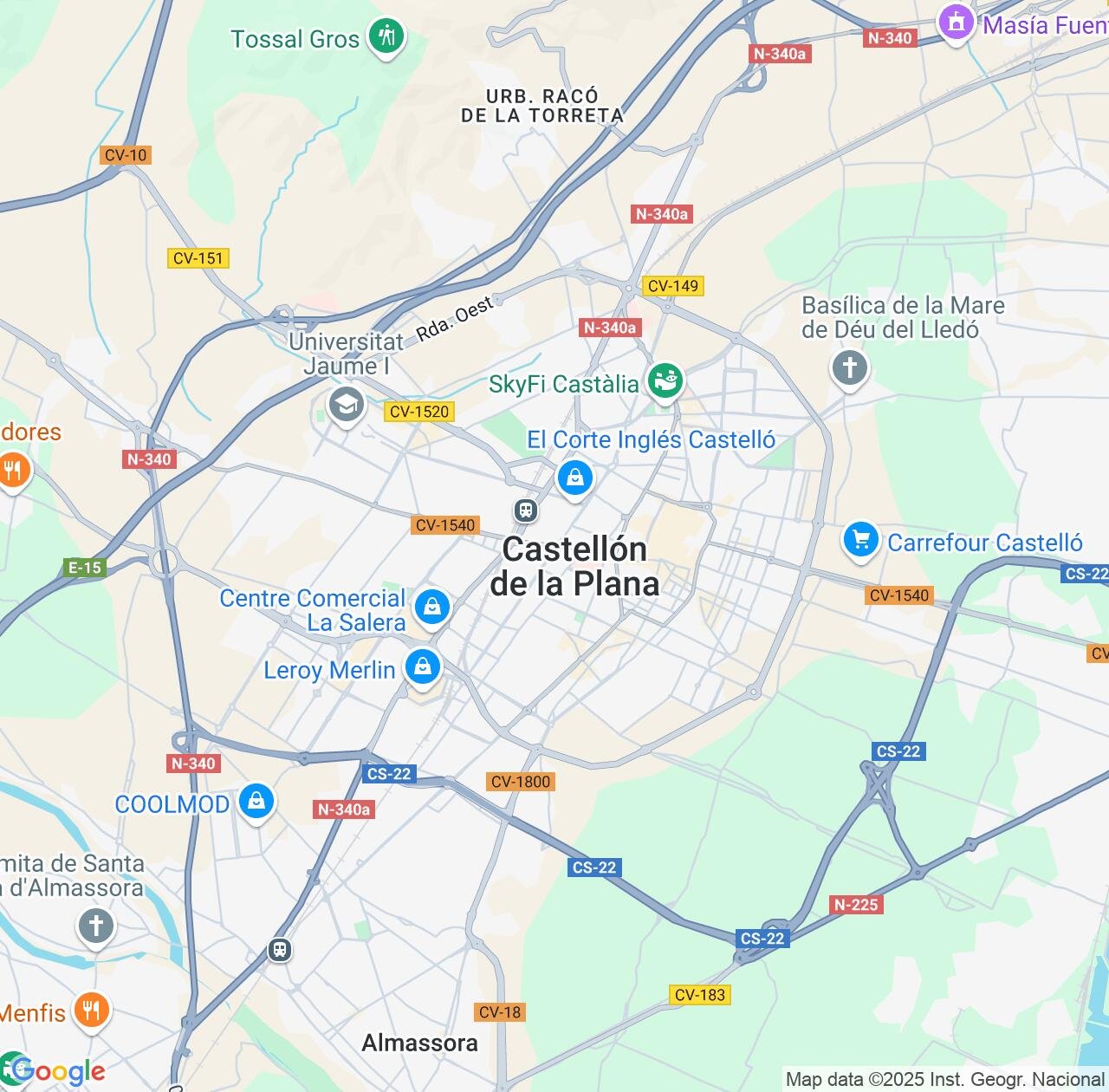 Map image for Intellectual Property Lawyers in Castello de la Plana and Valencia IP firms at coordinates  ; .