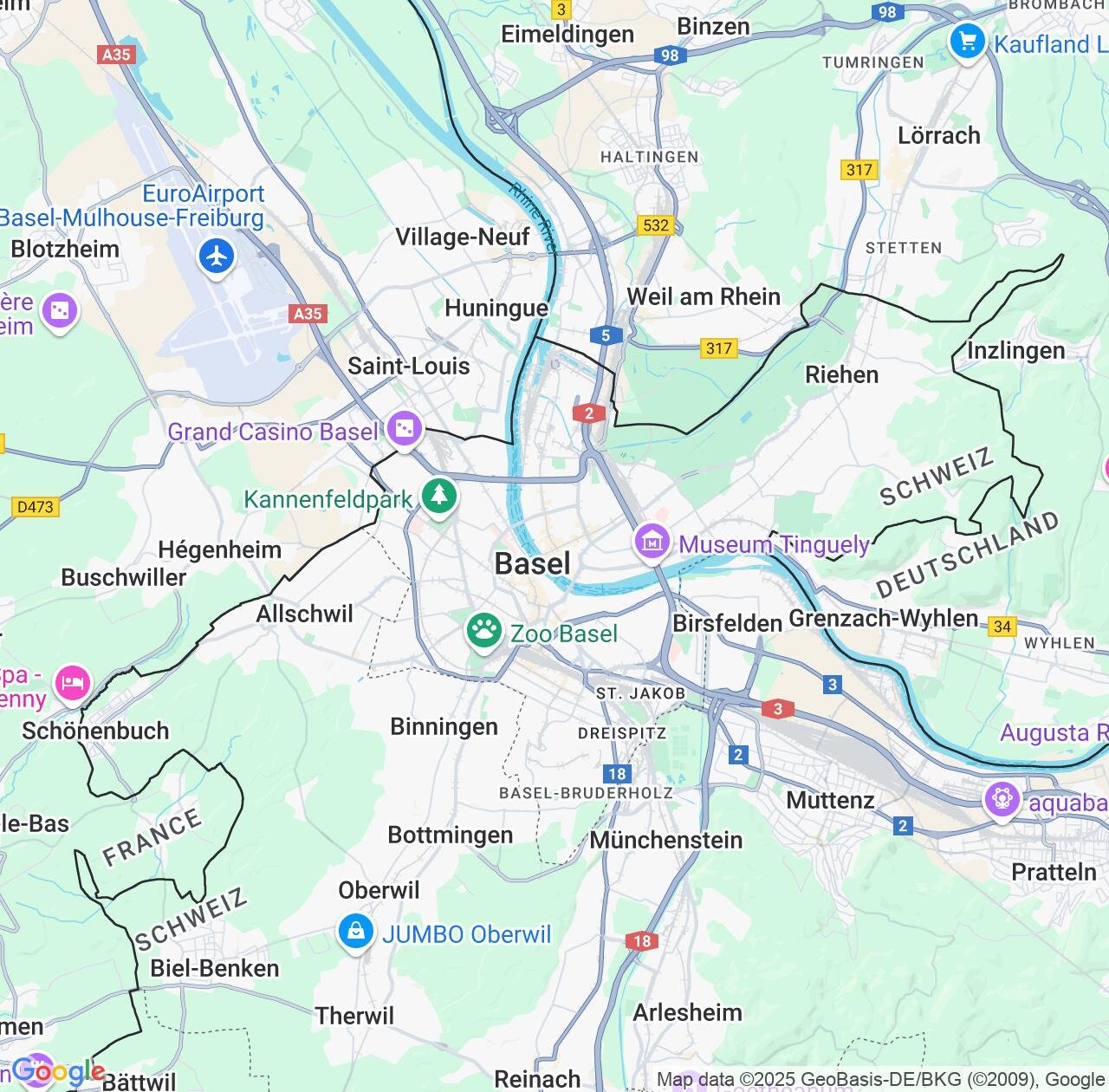 Map image for Intellectual Property Lawyers in Basel-City and Switzerland IP firms at coordinates  ; .
