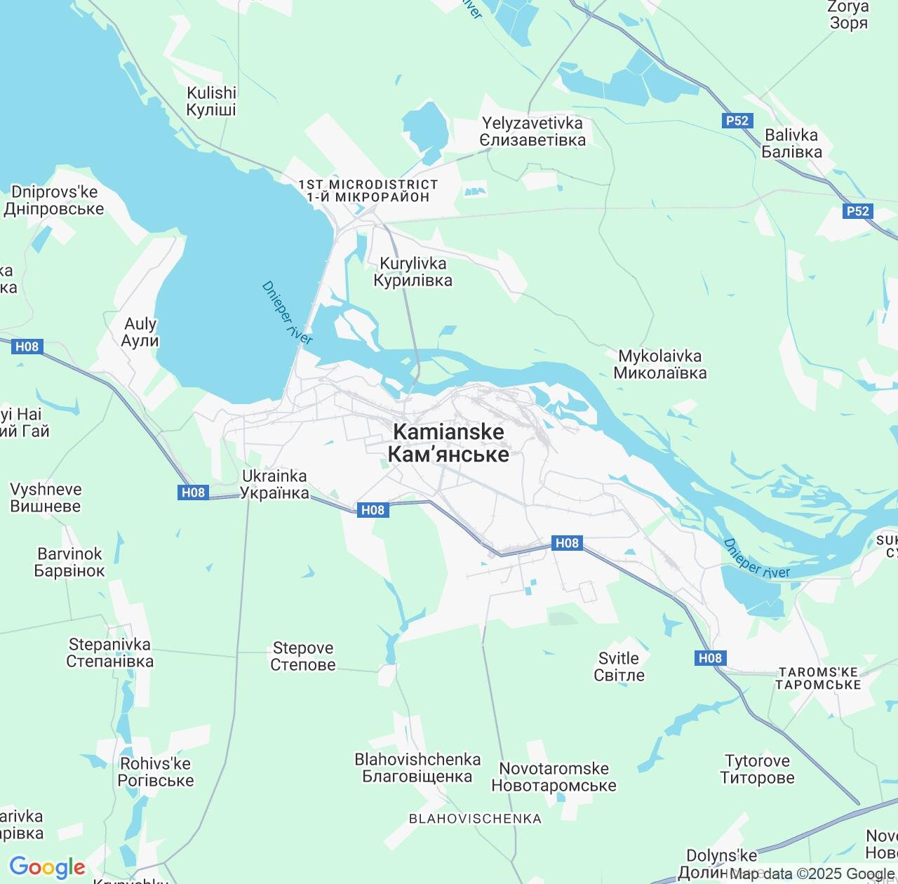 Map image for Intellectual Property Lawyers in Kamyanske and Dnipropetrovsk IP firms at coordinates  ; .