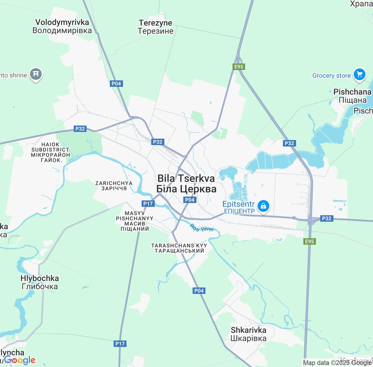 Map image for Intellectual Property Lawyers in Bila Tserkva and Kiev IP firms at coordinates  ; .