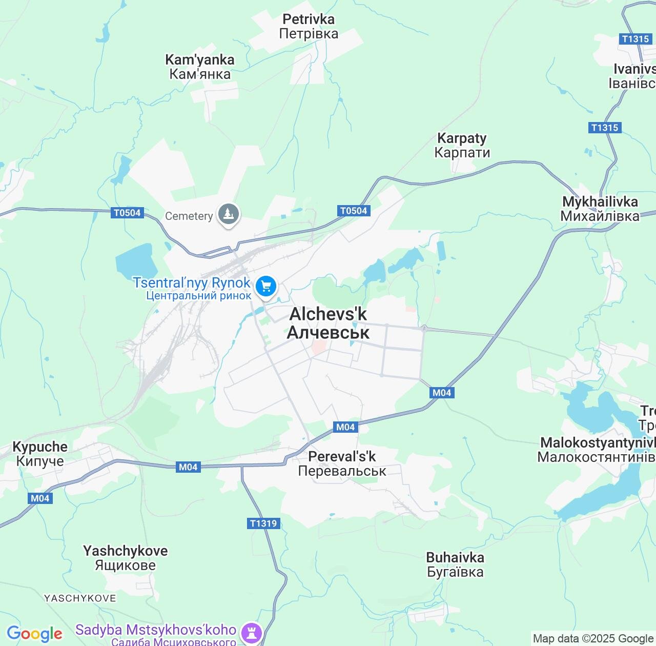 Map image for Intellectual Property Lawyers in Alchevsk and Luhansk IP firms at coordinates  ; .