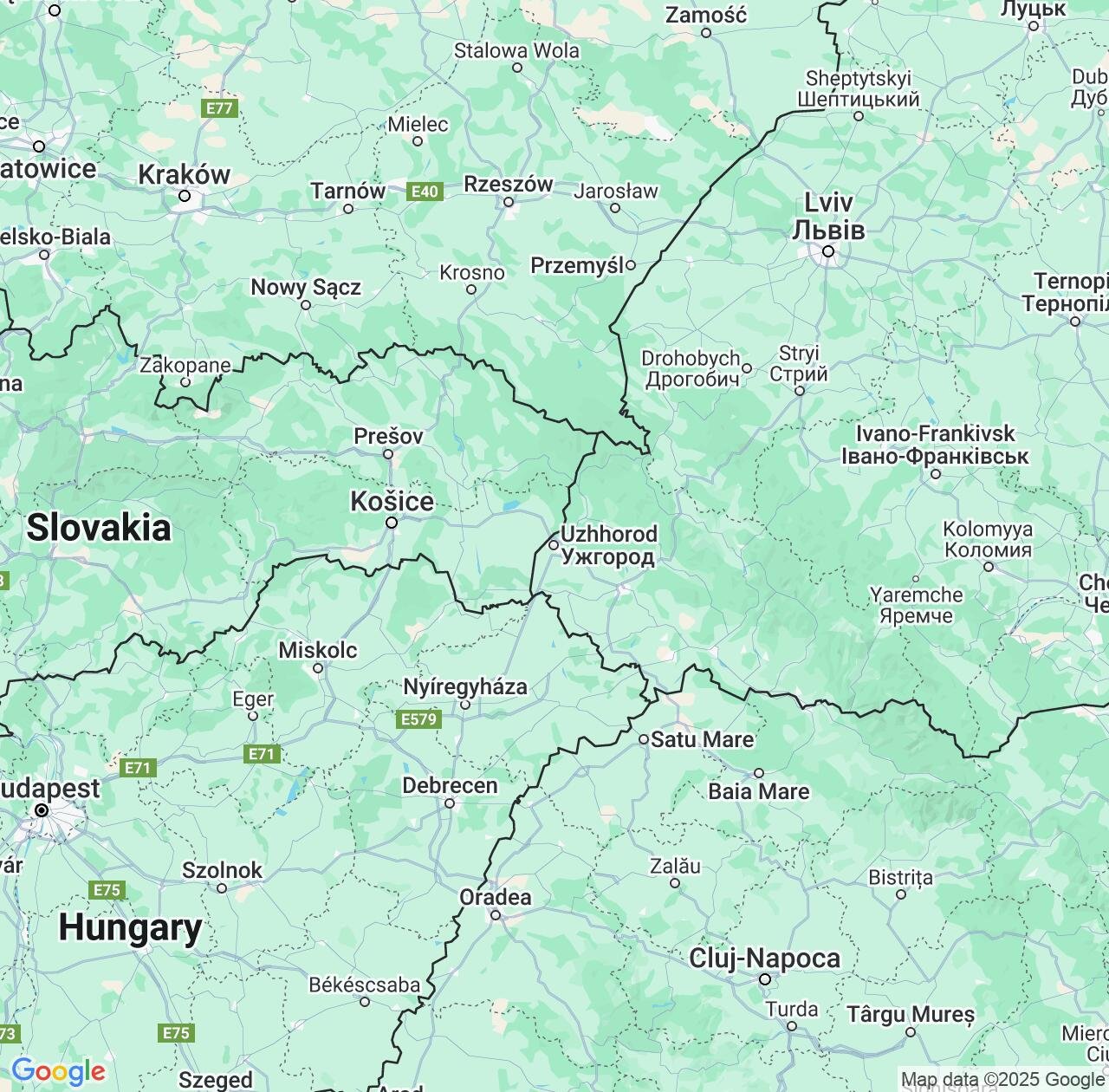 Map image for Intellectual Property Lawyers in Transcarpathia and Ukraine IP firms at coordinates  ; .