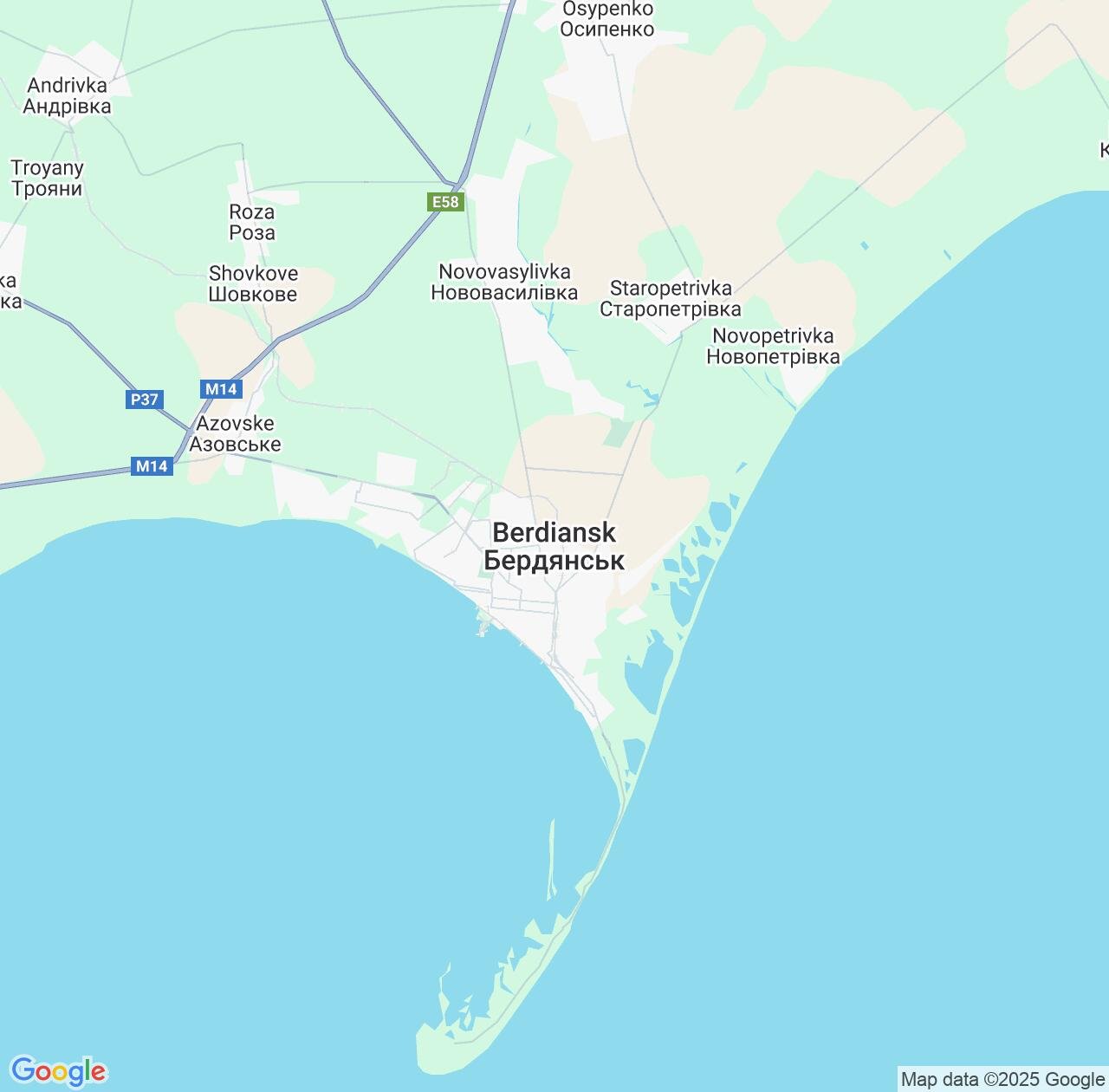 Map image for Intellectual Property Lawyers in Berdyansk and Zaporizhzhia IP firms at coordinates  ; .