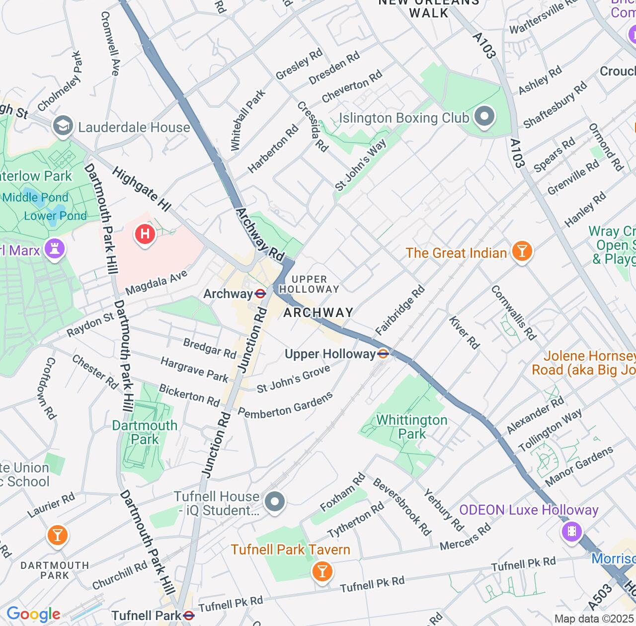 Map image for Intellectual Property Lawyers in Archway and England IP firms at coordinates  ; .