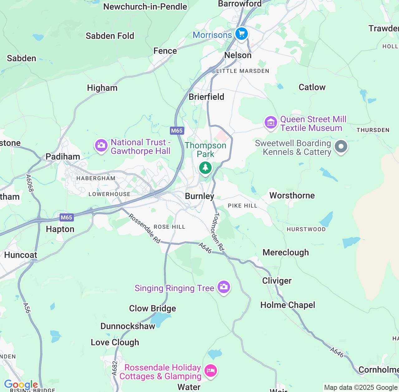 Map image for Intellectual Property Lawyers in Burnley and England IP firms at coordinates  ; .