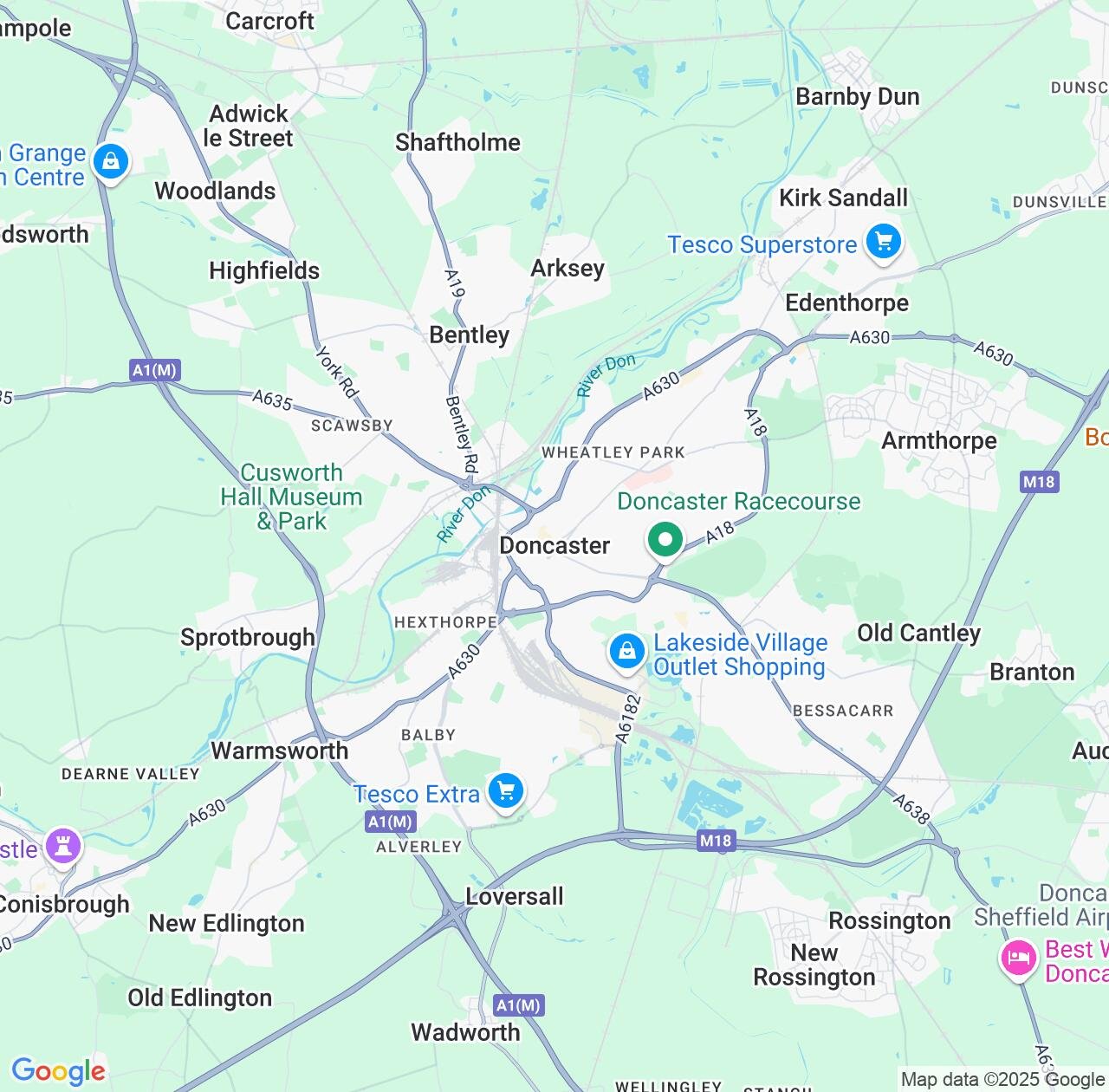 Map image for Intellectual Property Lawyers in Doncaster and England IP firms at coordinates  ; .