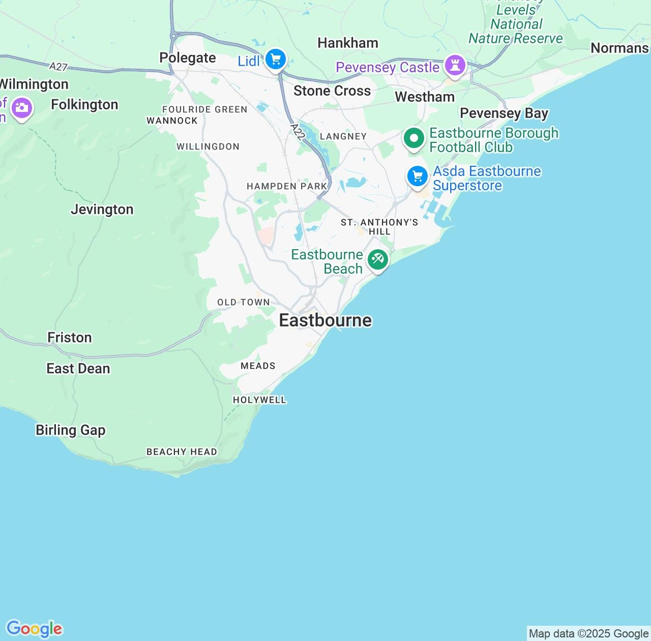 Map image for Intellectual Property Lawyers in Eastbourne and England IP firms at coordinates  ; .