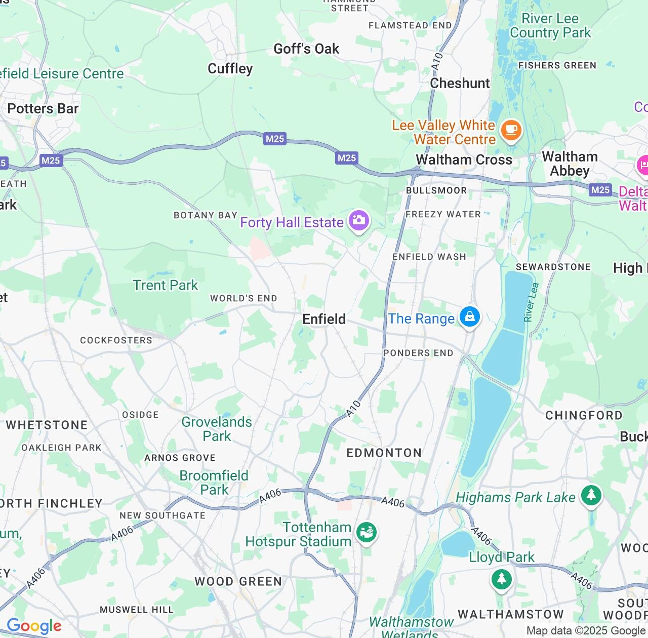 Map image for Intellectual Property Lawyers in Enfield Town and England IP firms at coordinates  ; .