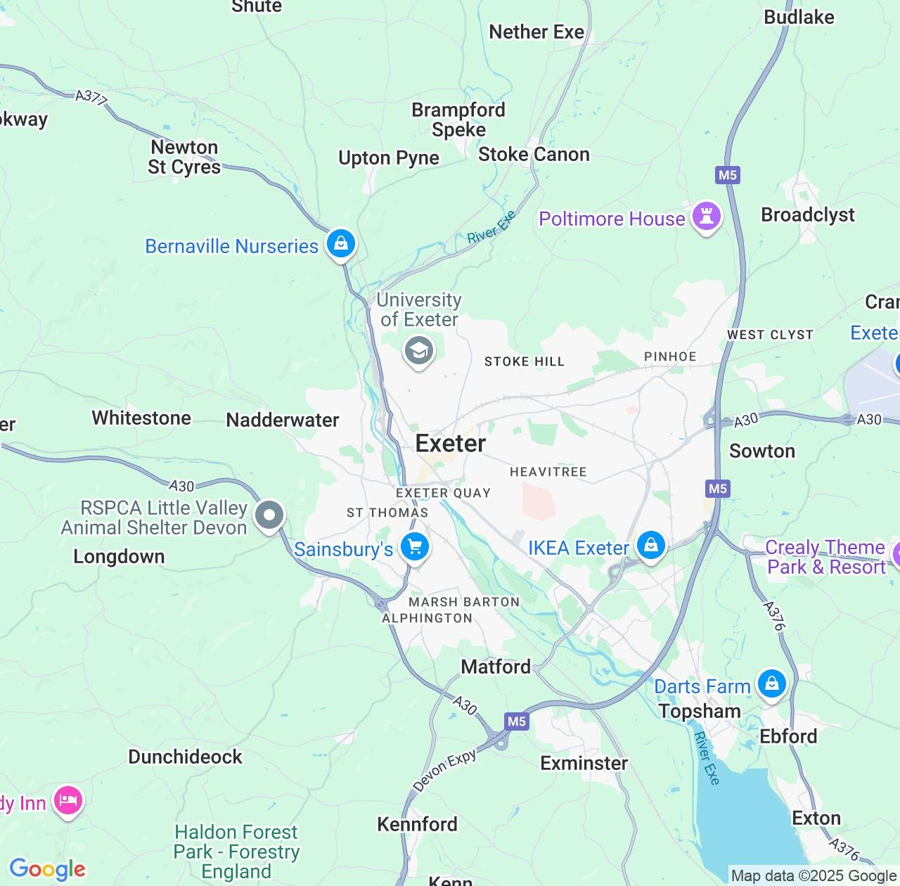 Map image for Intellectual Property Lawyers in Exeter and England IP firms at coordinates  ; .