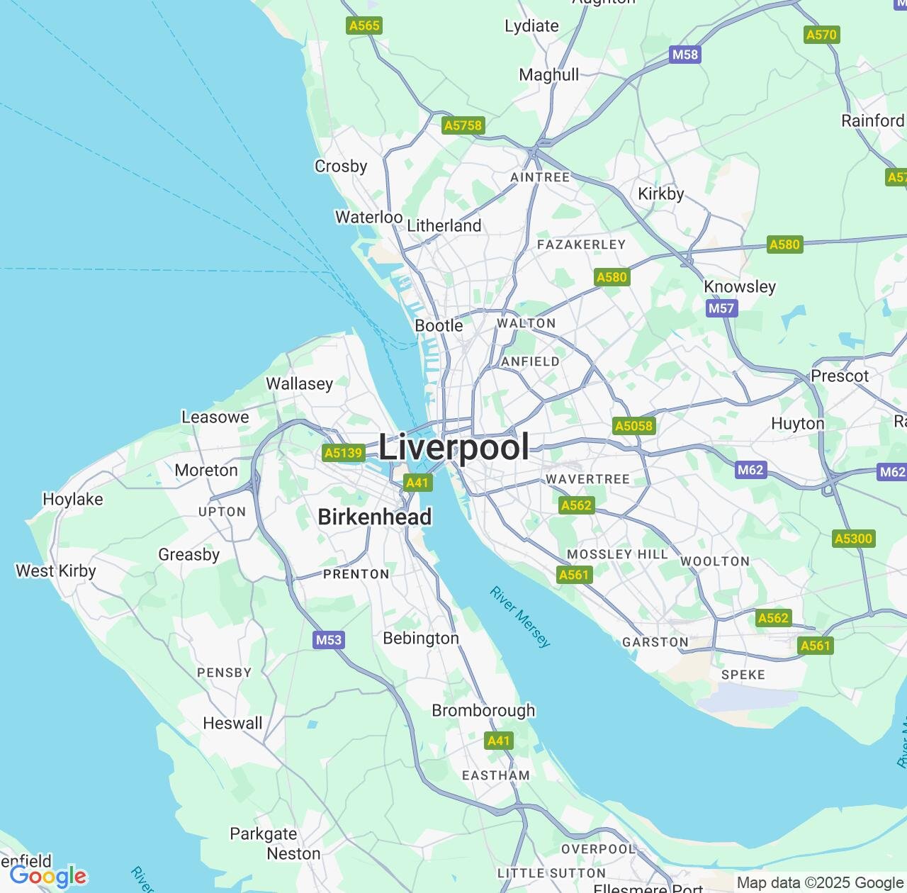Map image for Intellectual Property Lawyers in Liverpool and England IP firms at coordinates  ; .